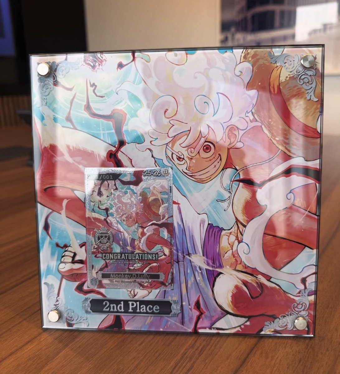 The OPTCG World Championship 25-26 2nd Place Silver Luffy Card has