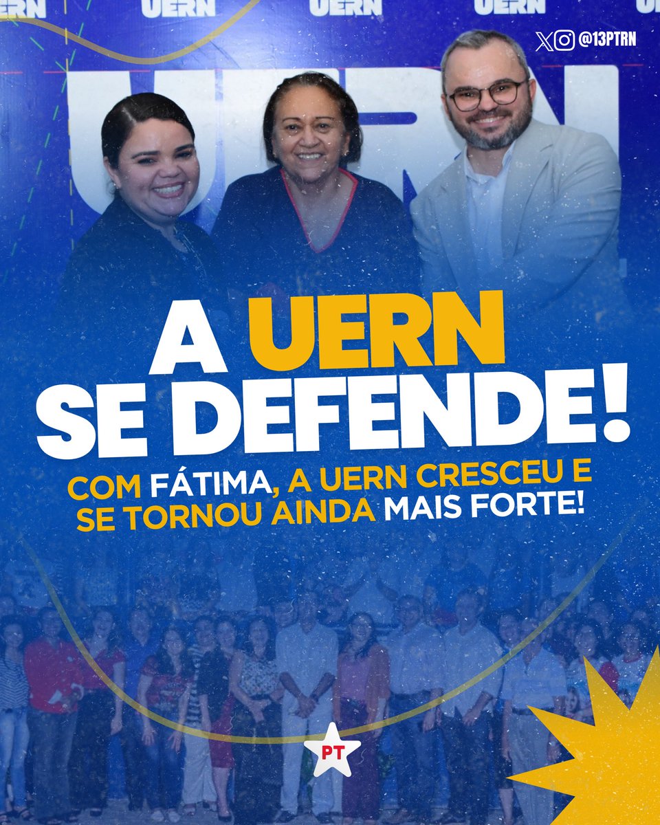 13PTRN's tweet photo. A UERN SE DEFENDE! ✊📚

Defender a UERN é defender a educação pública, a ciência e o desenvolvimento do Rio Grande do Norte. Nos últimos anos, a universidade avançou com mais investimentos, fortalecimento institucional e valorização da pesquisa. https://t.co/rQKRYIbfba