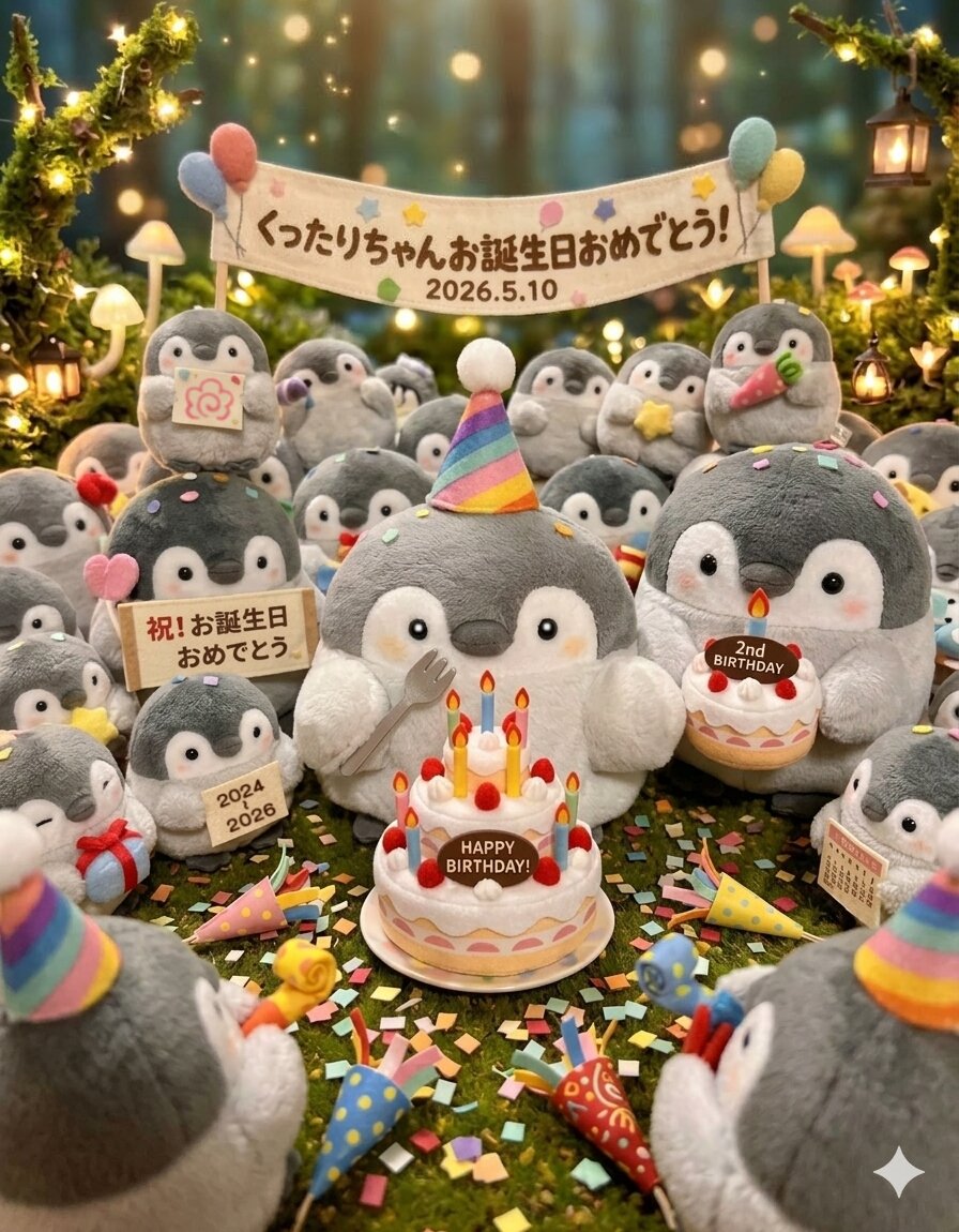 くったりお誕生日おめでとう🎂
AIって毒だなこりゃ⋯あかんやつや😵‍💫
※くったり部分だけ本物です
ことしもやっつけでしゅ〜〜🐧💢
#コウペンちゃん   #くったりすと