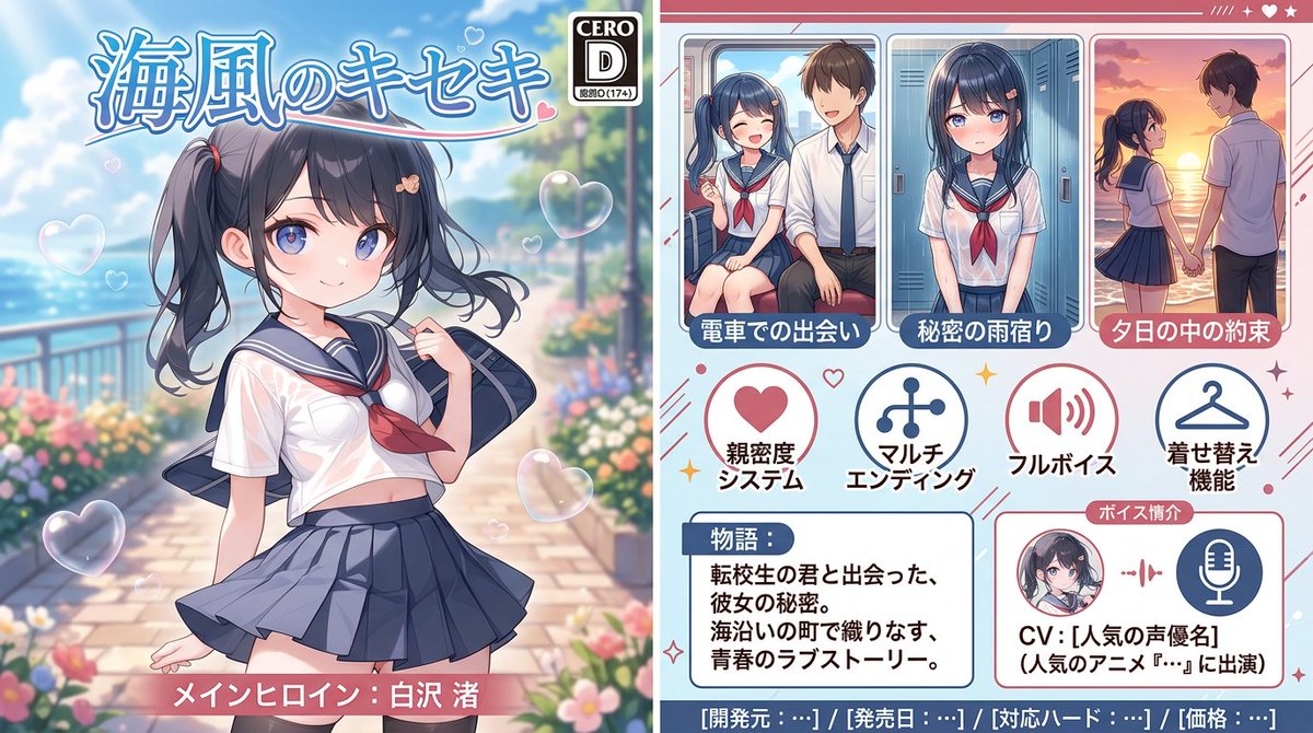 hamkitiland's tweet photo. 架空恋愛AVGの攻略本ページ
＃生成AI、＃恋愛 https://t.co/KbcqBp3Be1