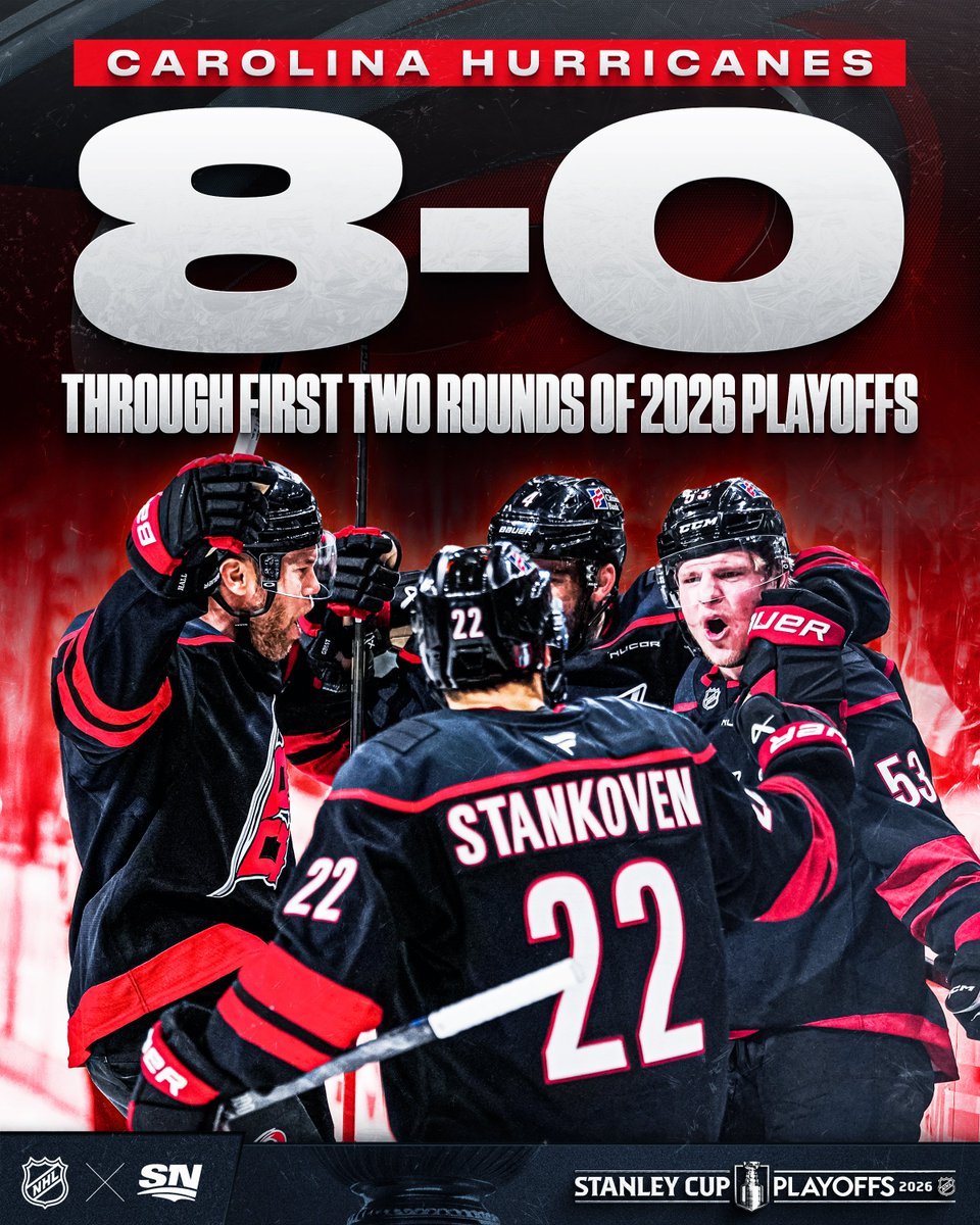 Sportsnet's tweet photo. THE HURRICANES ARE PERFECT HEADING INTO THE EASTERN CONFERENCE FINAL 🤯 https://t.co/skRztOMiGW