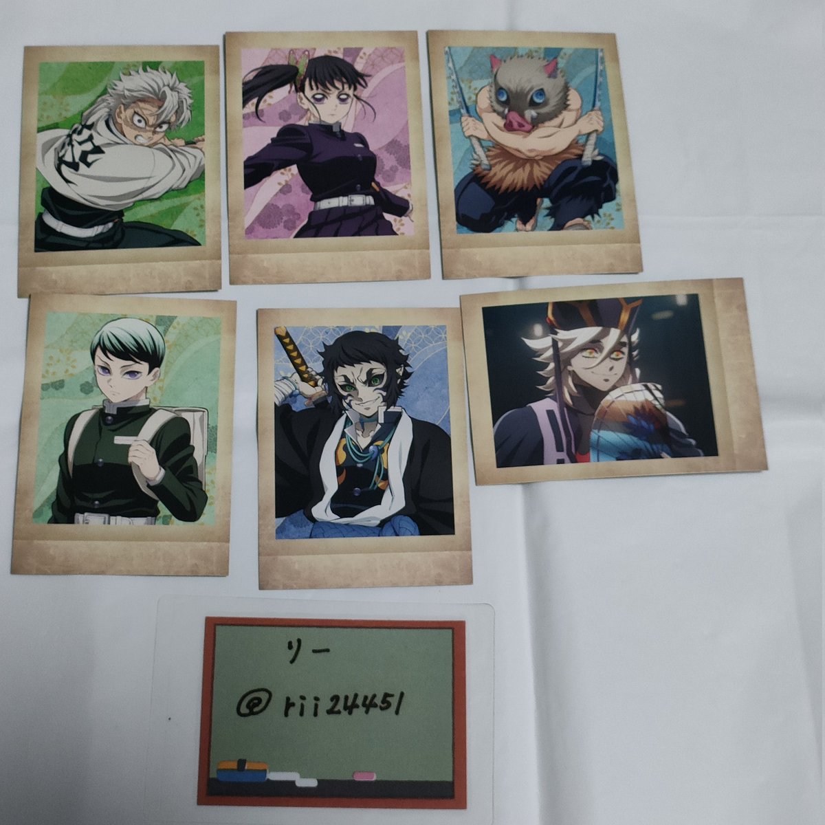 rii24451's tweet photo. 【交換】鬼滅の刃　ぱしゃこれ　其ノ捌

【譲】☆実弥　カナヲ　伊之助　愈史郎　獪岳　童磨

【求】2枚目（👑＞💕︎︎）義勇 善逸 宇髄 禰󠄀豆子 各1点

☆は義勇との交換。郵送交換希望
検索からでもお気軽にお声がけください。宜しくお願いいたします。 https://t.co/vFC0ynYcmT