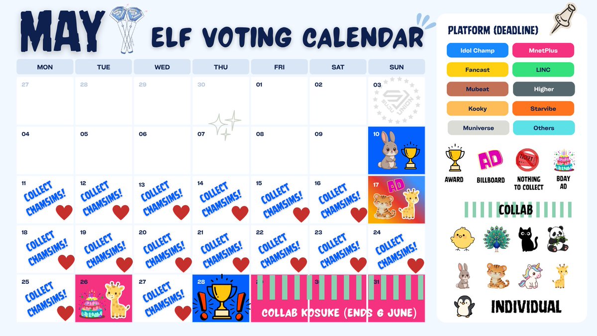 🗳️ MAY VOTING DEADLINES 🗳️

🏆 TOP PRIORITY: Collect as many ruby chamsims as possible on Idol Champ till 28 May (deadline SMA)! Drop some daily!
🔗 promo-web.idolchamp.com/app_proxy.html…
📅 Ends: 28 May

🚨 Eunhyuk's Forbes Voting ends today! Trophy for winner!
🔗 promo-web.idolchamp.com/app_proxy.html…
📅