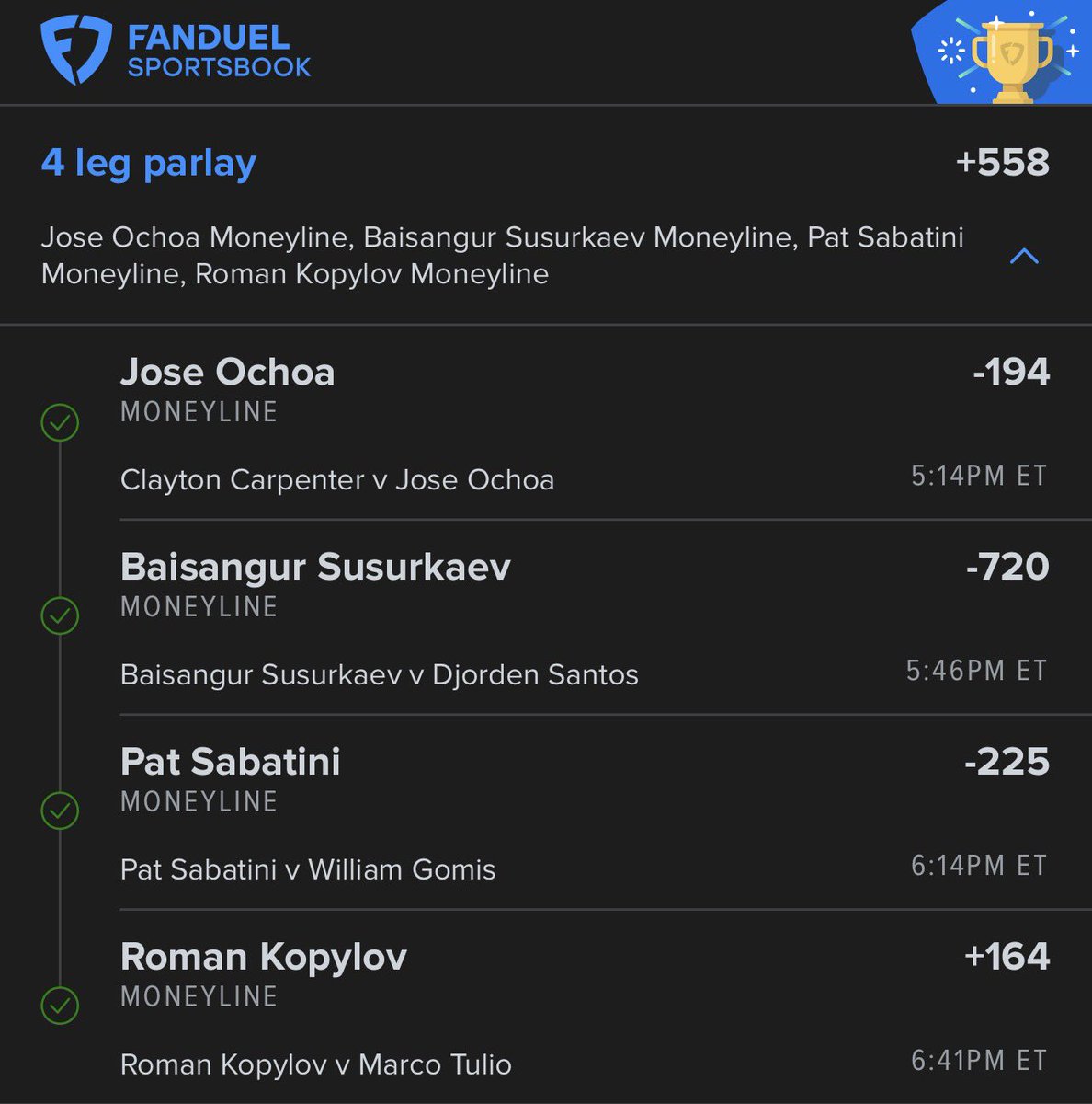 ItsTinlin's tweet photo. So far so good let’s keep it going #UFC328 https://t.co/cchWec3hlc