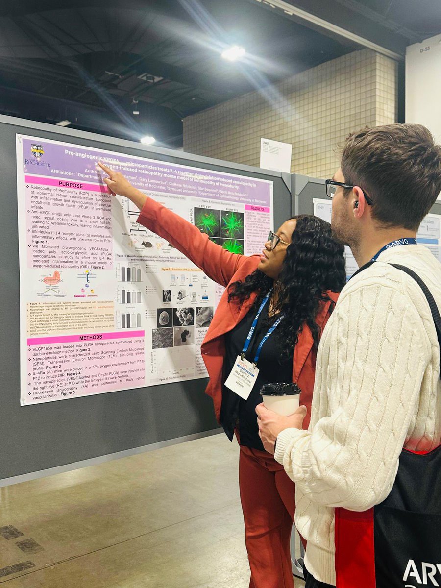 olaroseofficial's tweet photo. I enjoyed presenting at @ARVOinfo with my mom, Dr. Olachi Mezu-Ndubuisi @obiolarose, as a co-author on her research about Retinopathy of Prematurity (ROP). Born a 1-pound premature infant, I’m grateful I contributed to research that can help other premature infants. #arvo2026 https://t.co/U3FfCTQeZV
