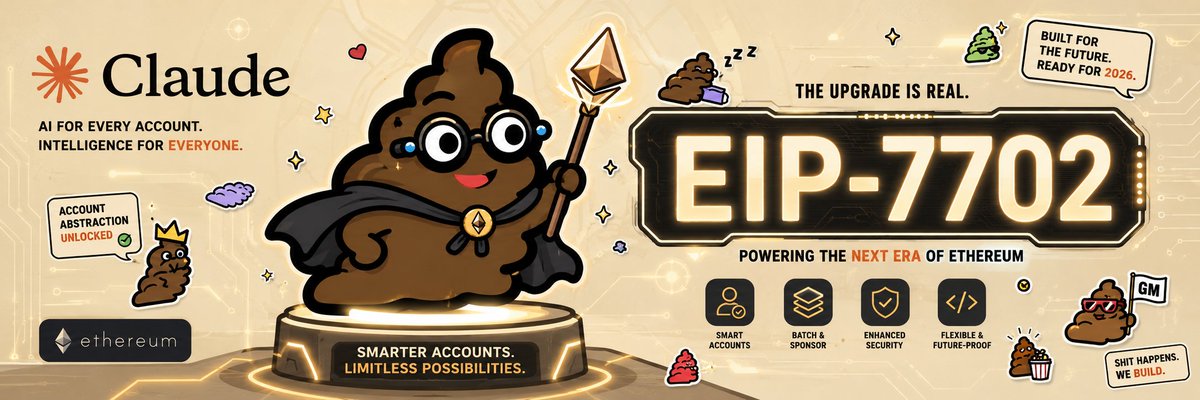 ordiboysxwg's tweet photo. 大部分人现在还没真正理解刚刚发生了什么。

ethereum:0xaf1e52927d724fd34773bd53ada57f4c2b742069 选择在 EIP-7702 周年当天上线。

这不只是另 个 memecoin。

这是第 个真正利用 Ethereum 最新 Account Abstraction 标准的 token。

-

让我解释 下为什么这会改变一切 🧵

什么是 EIP-7702？

由 Vitalik 和团队在 2024 年 5 月提出。
并在 2025 年 Pectra 升级中正式激活。

最大的突破：
你的普通钱包（EOA）现在可以像 smart contract 一样运行。

不需要部署 smart wallet。
也不需要迁移到 Safe 或 Argent。

你只需要签署 个 authorization，就能执行自定��逻辑。

在 ethereum:0xaf1e52927d724fd34773bd53ada57f4c2b742069 之前，EIP-7702 的使用场景基本只有：
黑客盗号（恶意 authorization）

X402 支付（AI agent transactions）

而 ethereum:0xaf1e52927d724fd34773bd53ada57f4c2b742069 是第一个真正利用它的 memecoin。

这就是 narrative alpha。

在 个全新的技术 primitive 上抢到 first-mover advantage。