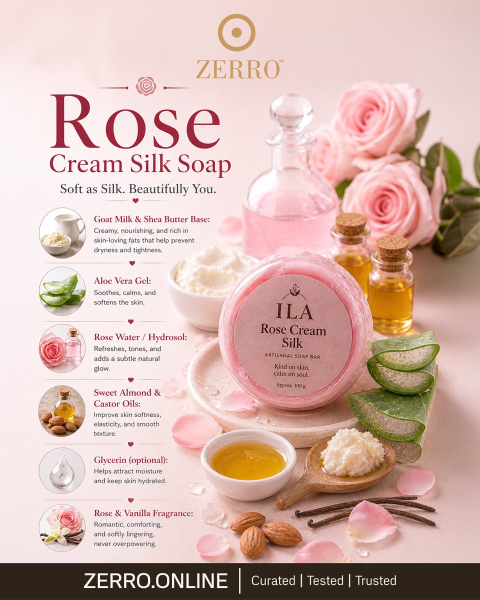 contactzerro's tweet photo. Turn everyday cleansing into a moment of indulgence ✨
ZERRRO Rose Cream Silk Soap wraps your skin in creamy softness, and a silky-smooth touch.

Because your skin deserves romance every day 💖

#RoseGlow
#SilkySoftSkin
#EverydayIndulgence
#MoisturizingSoap
#SelfCareRitual https://t.co/fb7rlNiefj