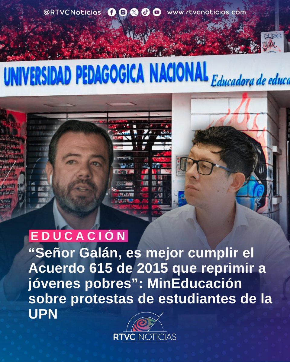 🇨🇴#Educación | El ministro de Educación, Daniel Rojas Medellín (<a href="/DanielRMed/">Daniel Rojas Medellin</a>), le exigió al alcalde de Bogotá, Carlos Fernando Galán (<a href="/CarlosFGalan/">Carlos F. Galán</a>), la aplicación del Acuerdo Distrital 615 de 2015, que contempla una tarifa diferencial en transporte público para estudiantes de