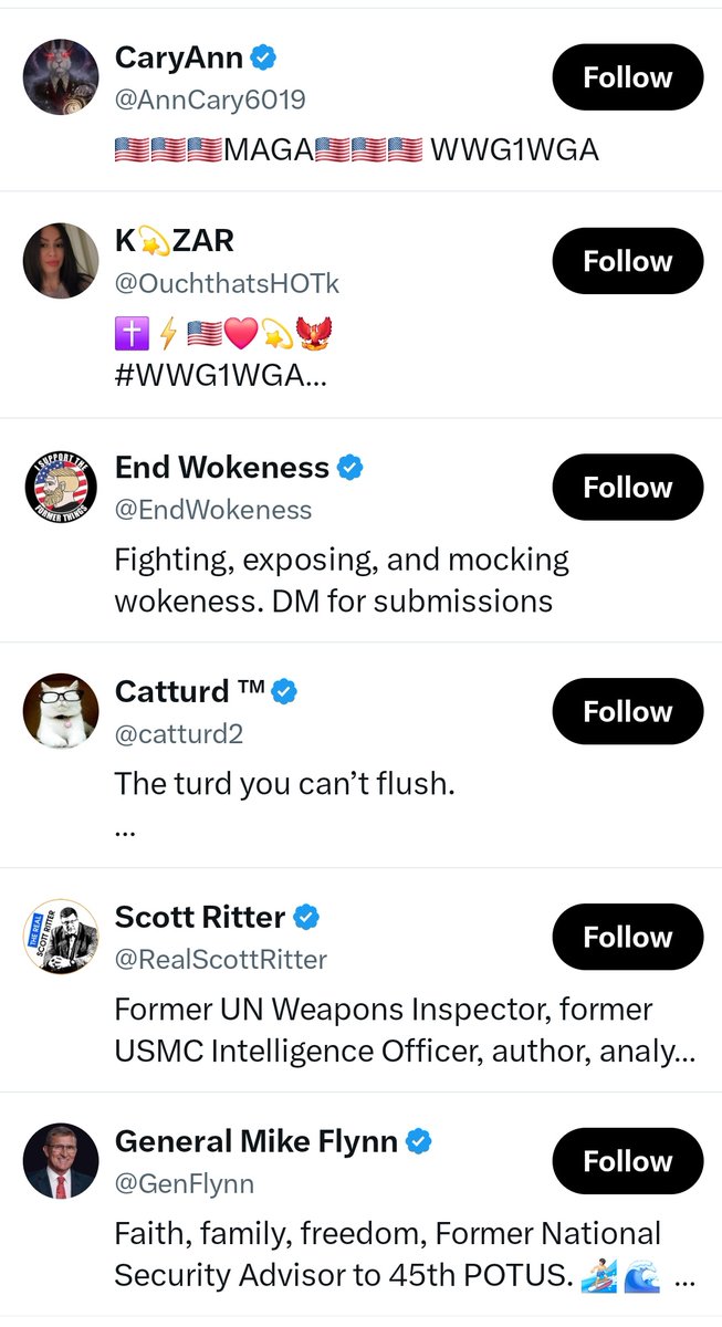 Delta5by5Dawn's tweet photo. @vincent_fusca @ECBovey Serious question. Why is Michael Flynn the first person you followed, yet you don't follow @POTUS or @realDonaldTrump?
Because you're nothing more than a #FlynnNetwork stooge. @MrsCsCookies 👀 https://t.co/Yk6TnOdn9k