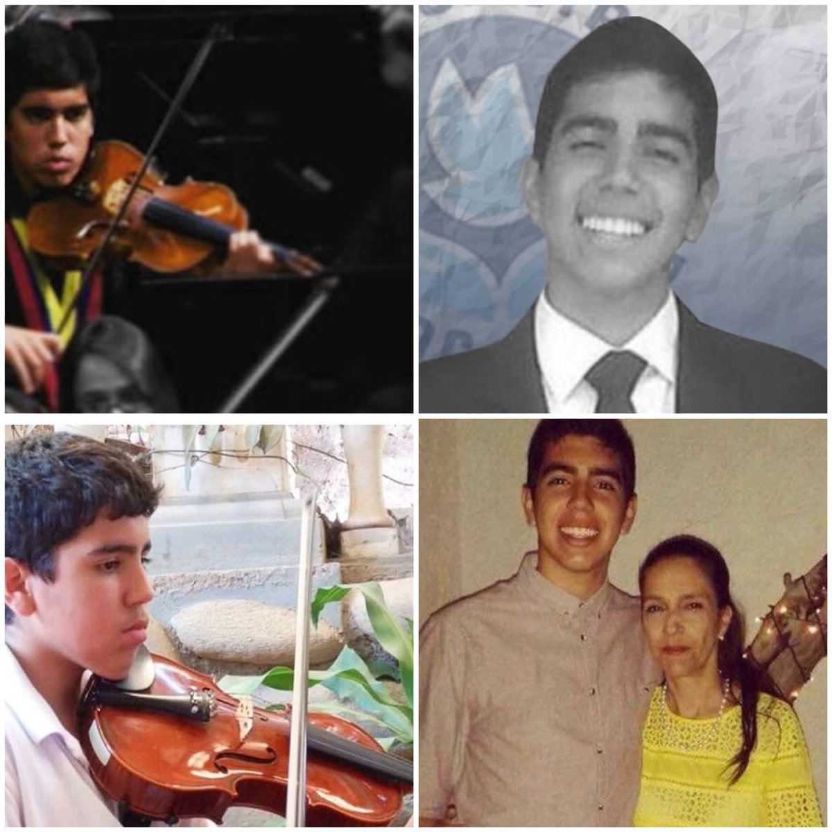 “Armando Cañizales Carrillo. 18años.

Violista del Sistema Nacional de Orquestas Juveniles de Venezuela. Admitido en la Facultad de Medicina de la UCV. Hijo de un investigador universitario y una médica pediatra. Un joven que representaba exactamente lo que Venezuela puede