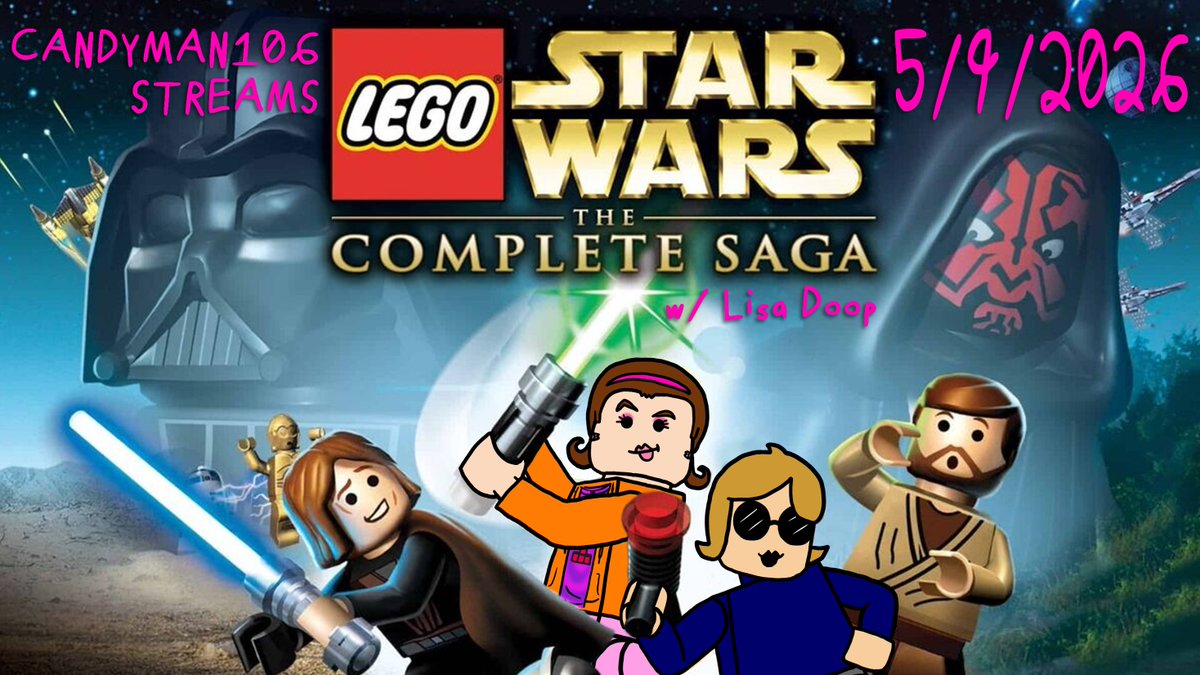 SemisweetStuffs's tweet photo. I'm streaming some LEGO Star Wars: The Complete Saga with @lisadoop2 on Youtube and Twitch in a few minutes. Here's where you can find it.
Youtube: https://t.co/Nqhb0nugCz
Twitch: https://t.co/PZXzZcW77E https://t.co/qs9pKArgZW