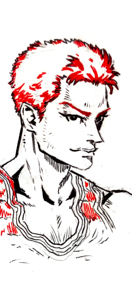 the_madjack's tweet photo. #hanamichi sakuragi boceto rápido con lapicera negra y otra roja https://t.co/nQqQJktqUD