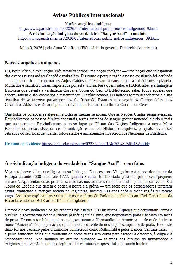RestaurarPortug's tweet photo. 2 Avisos Públicos Internacionais (jurisprudência)
pela Fiduciária do governo De direito Americano:  https://t.co/ix53jSknzT
Resumo de 3 vídeos que acompanham os Avisos: https://t.co/GiBcpThkOK https://t.co/Mqq7T858gT