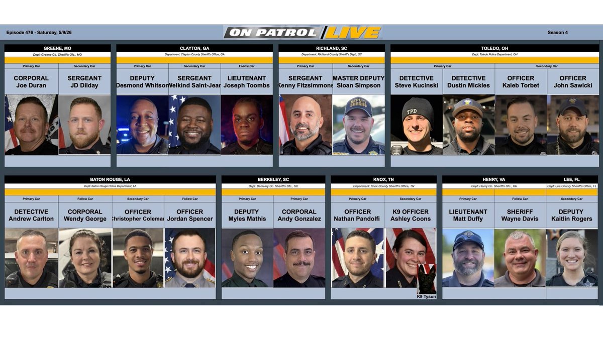 ReelzChannel's tweet photo. 🚓 Happy Saturday #OPNation.
Here is the lineup for this evening! 🚨

Watch #OPLive every Friday &amp; Saturday at 9ET/6PT on #REELZ!

Start your 7-day free trial on https://t.co/WXt2hdF3gI and join OPNation! https://t.co/94dTpktCMm