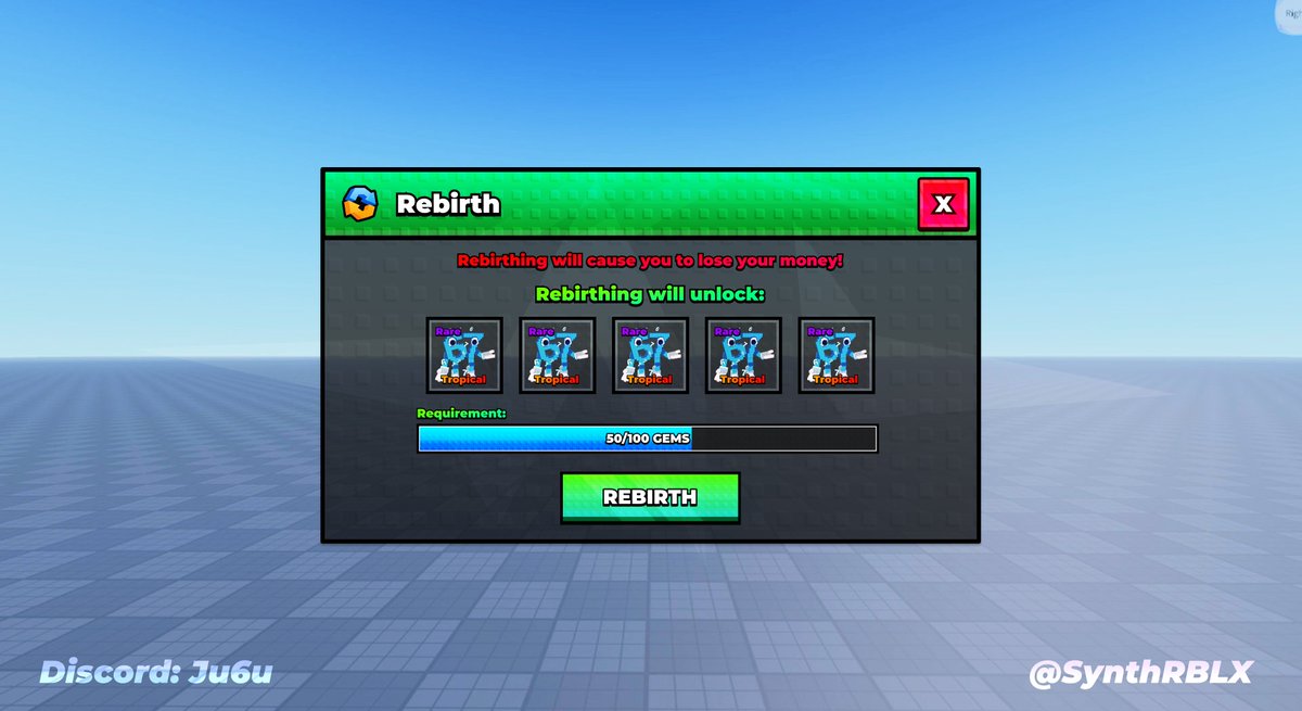 synthuix's tweet photo. 🧞‍♀️Some more Stud UI like that last one.

Comms Open, message me at my discord: Ju6u or
Discord Server: https://t.co/A6wf1WPWjW 

#Roblox #RobloxDev #RobloxUI #RobloxArt #RobloxStud #StudUI #RobloxGFX https://t.co/rCtRdCSrgo