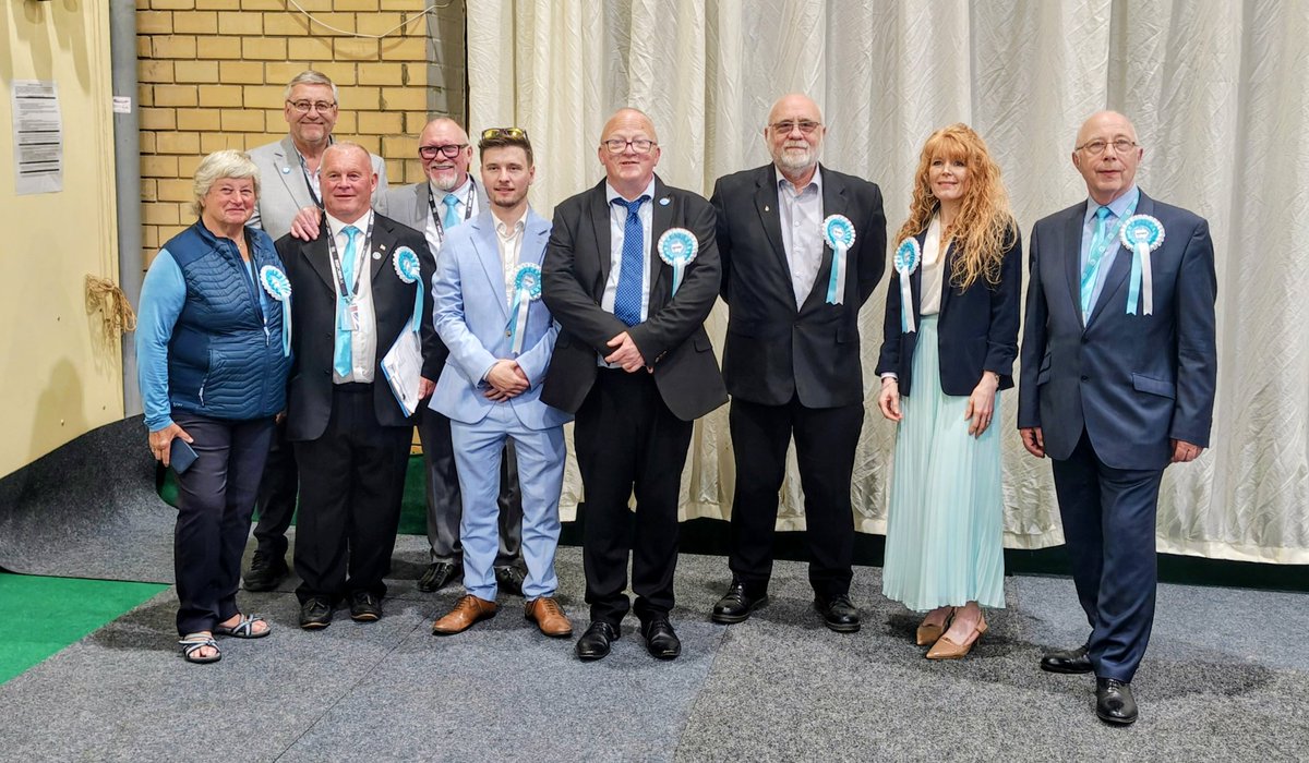 ReformStevenage's tweet photo. Delighted to have taken 9 seats from Labour on 7th May, making Reform the official opposition on Stevenage Borough Council 🇬🇧🩵🗳️ https://t.co/DInAtGm4eh