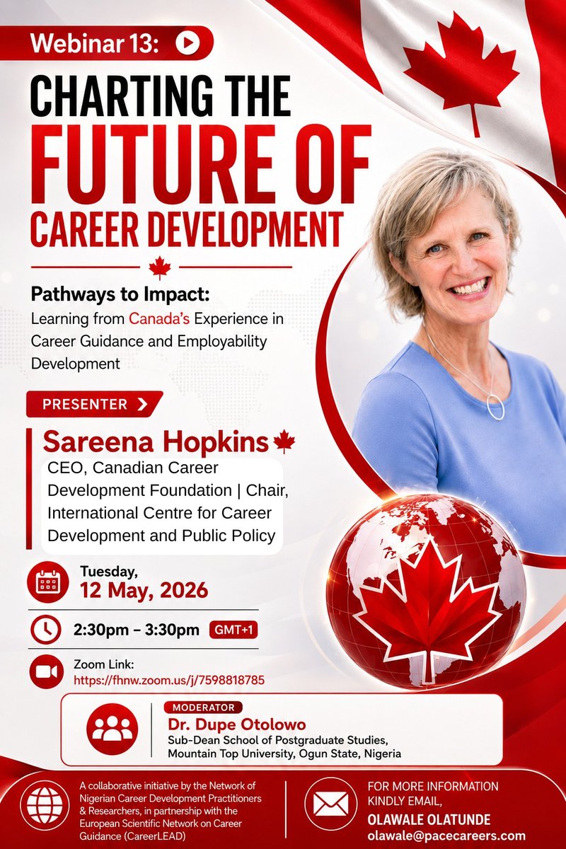abolatunde's tweet photo. Big things are happening in career development, and you don't want to sit this one out! This Tuesday, we're hosting Sareena Hopkins for a live webinar on what Nigeria &amp; Africa can learn from Canada's approach to career guidance and employability. https://t.co/XYfH75KLoZ