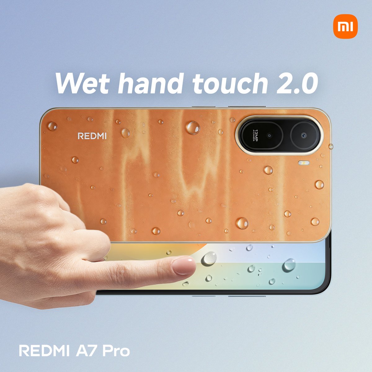 XiaomiNigeria's tweet photo. Wet hands? No stress. 💦

The REDMI A7 Pro keeps responding smoothly with Wet Hand Touch 2.0, even when things get messy. 📱

#REDMIA7Pro #BigScreenBigPower #Xiaomi #XiaomiNigeria #REDMI https://t.co/Uv6XLGhMFr