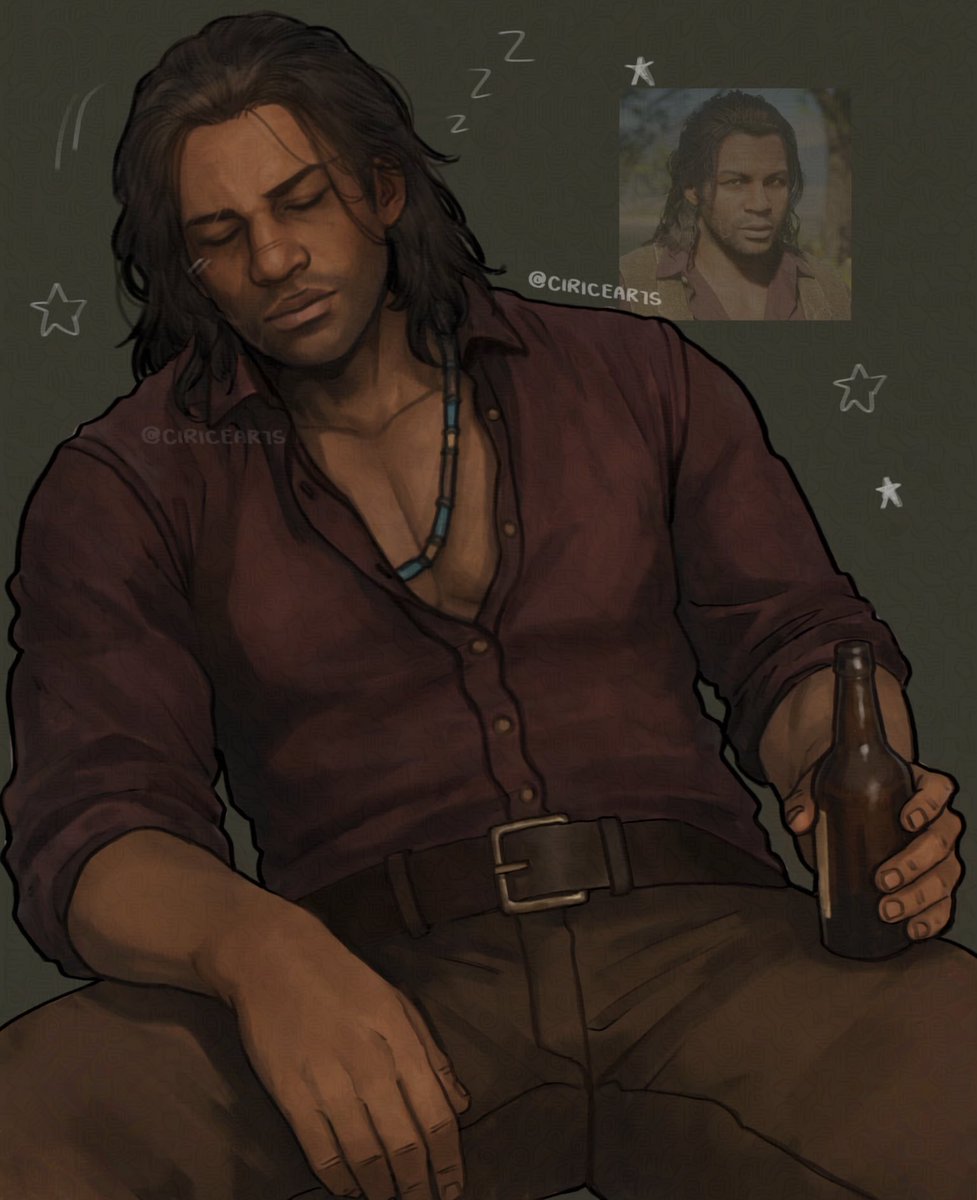 ciricearts's tweet photo. only to wake up and find uncle being in THAT situation again #charlessmith #rdr2 #reddeadredemption2 https://t.co/2kfGintIE0