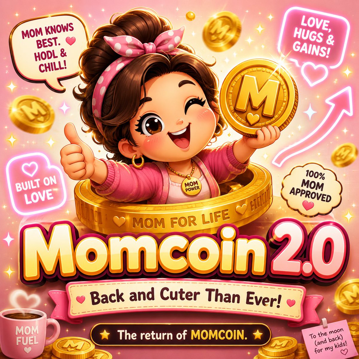 mentolwarnaijo's tweet photo. $MOMCOIN 2.0 is back — cuter, louder, and 100% mom-approved. 💖

Built on love, powered by hugs, and fueled by pure energy.

HODL &amp; chill, because Mom knows best. 🚀✨

#MOMCOIN #Momcoin2 #Memecoin #Solana #Crypto #PumpFun #ToTheMoon https://t.co/XOd7u5AEHf