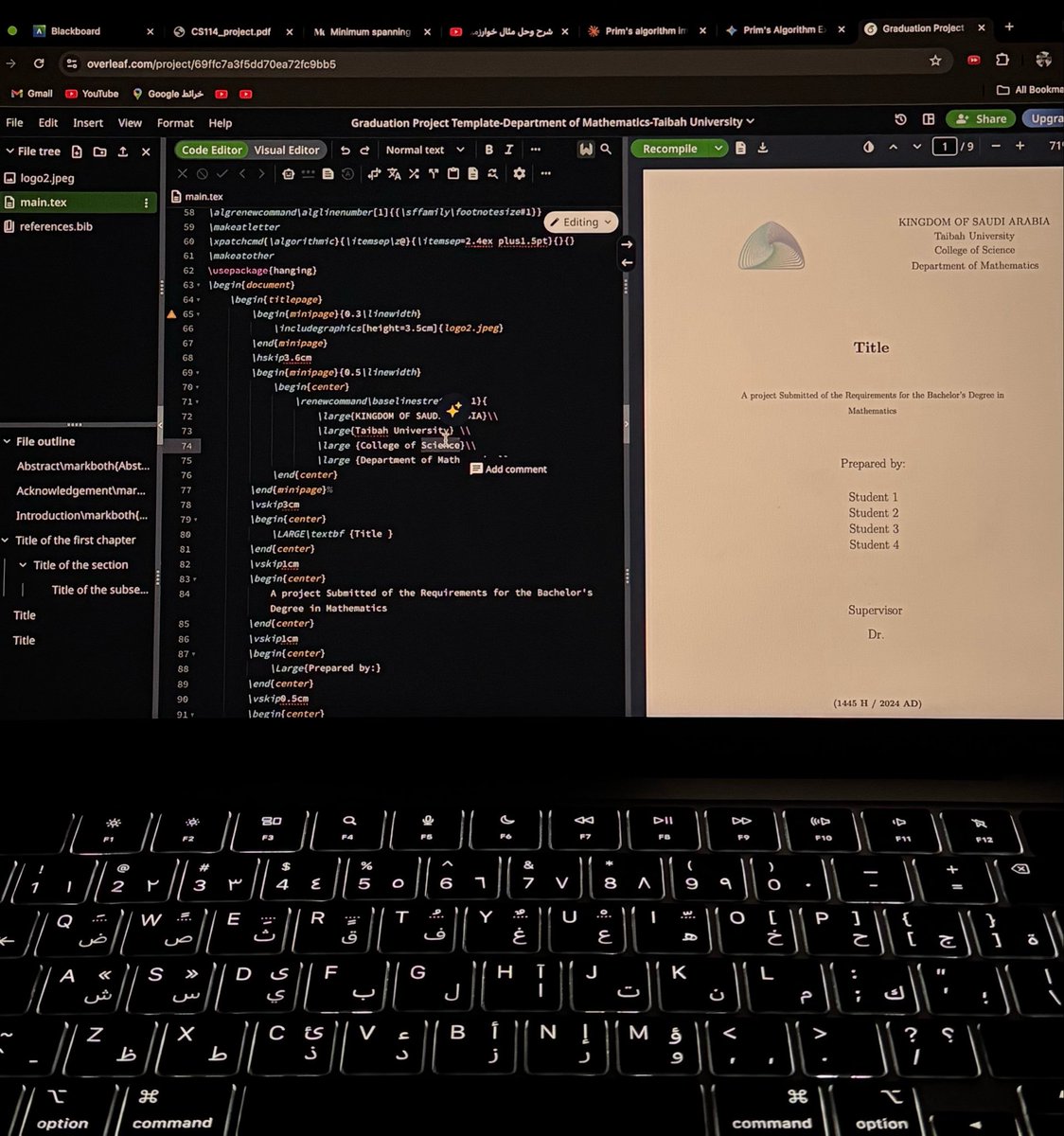 icsutu's tweet photo. لما شفت overleaf latex بالتل ما كنت متوقعه كذا ابداااا 
كنت متوقعته يكون مثل الـword بس فيه اشياء بسيطة متطورة
بس هالشي فعلا مبهر https://t.co/8Dvfc6nCOl