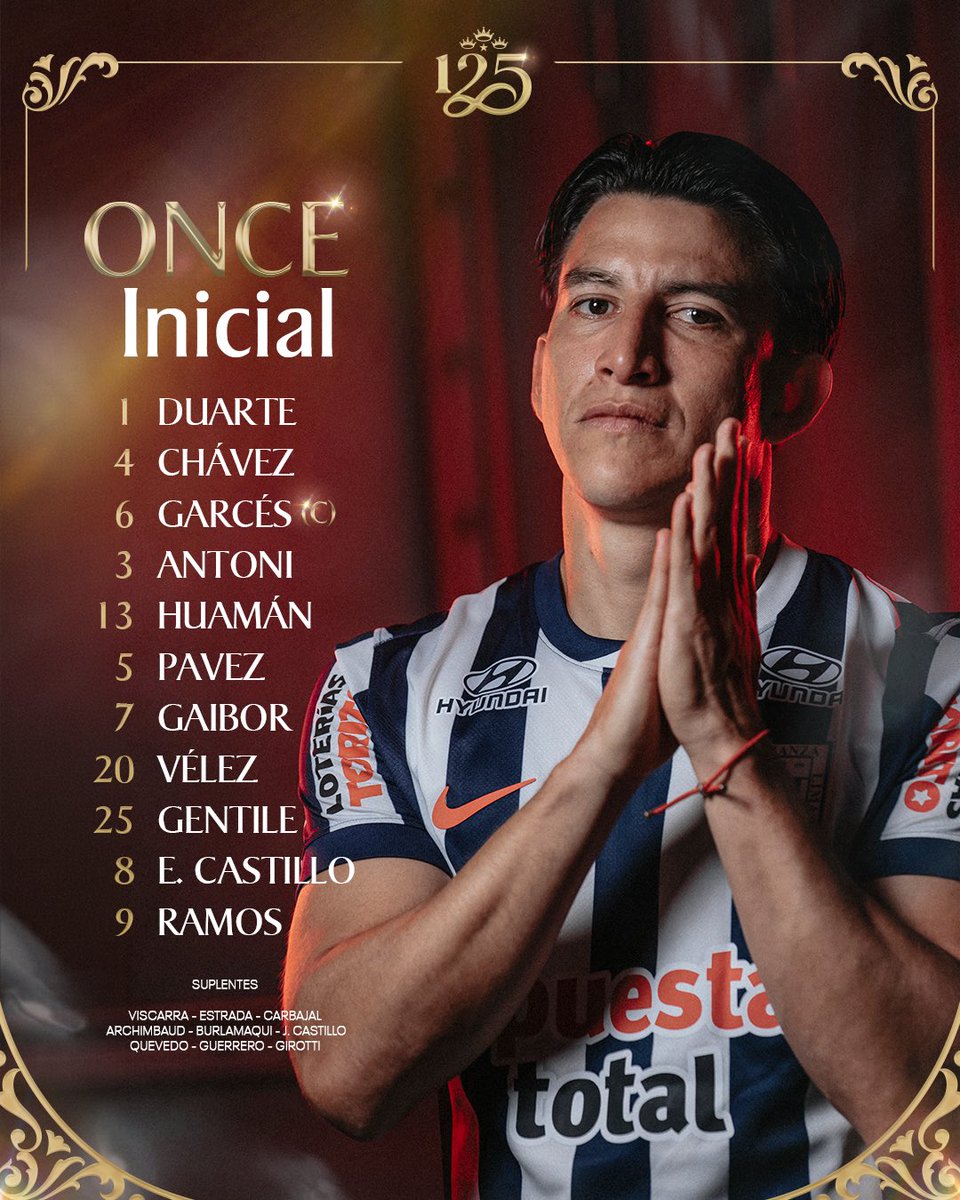 𝐀𝐥𝐢𝐧𝐞𝐚𝐜𝐢𝐨́𝐧 𝐜𝐨𝐧𝐟𝐢𝐫𝐦𝐚𝐝𝐚.📋⚪️🔵

Los elegidos para dejarlo todo en la cancha.

¡Vamos con el corazón!💙

#125AñosDeEternidad
#SeamosEternos