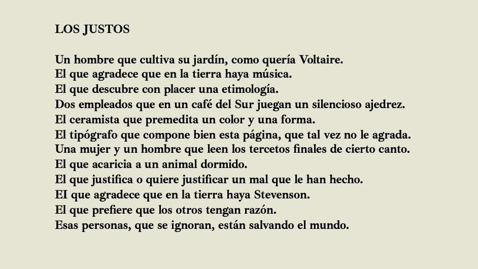 gojauregui's tweet photo. Lean este poema de Borges. 

“Los justos”. 

En el Perro Librazo tenemos la primera edición. 

Un poeta magnífico. https://t.co/ZcOHNnWvYl