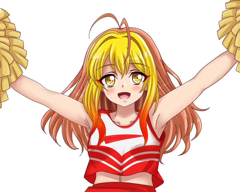 今日の雀ちゃん　チアガールコス雀ちゃん

#オリキャラ　#一次創作　#絵描きさんフォロバ１００