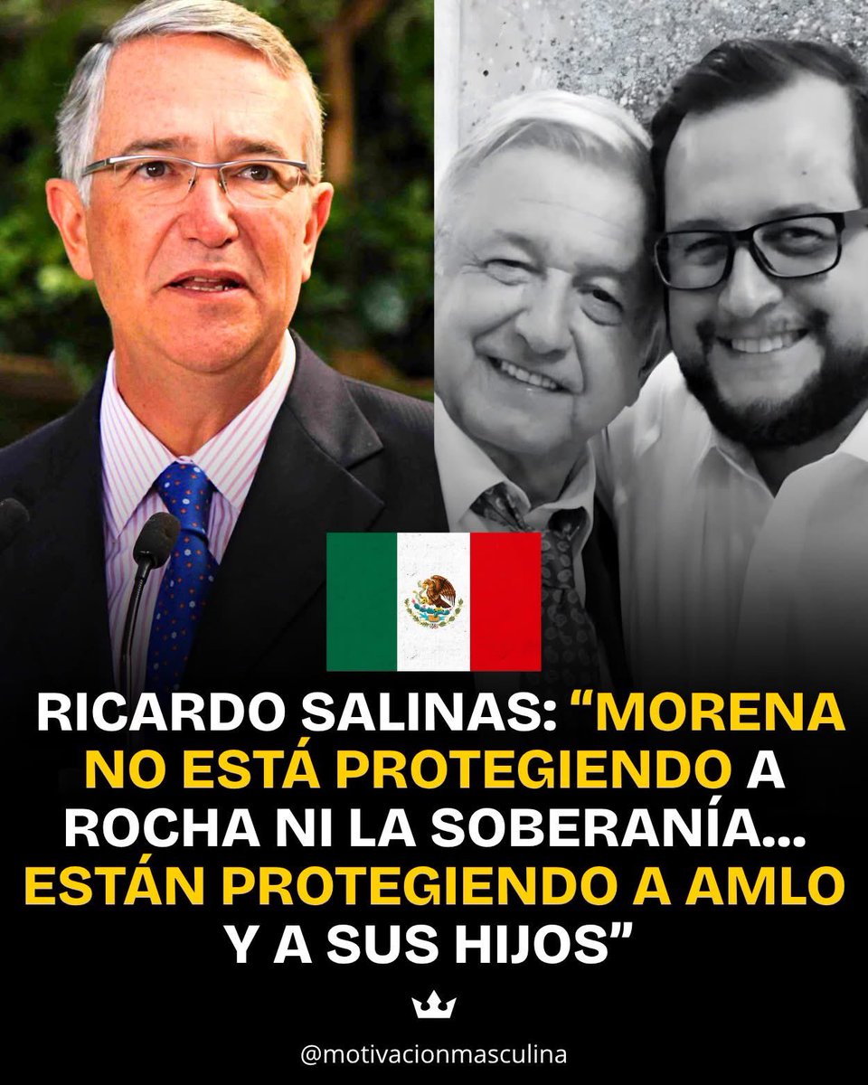🚨🇲🇽 RICARDO SALINAS: “MORENA NO ESTÁ PROTEGIENDO A ROCHA NI LA SOBERANÍA… ESTÁN PROTEGIENDO A AMLO Y A SUS HIJOS” 

Ricardo Salinas Pliego volvió a desatar polémica en redes sociales luego de publicar un mensaje donde cuestionó el respaldo que Morena mantiene hacia Rubén Rocha