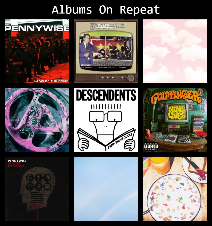 sup #musictwt these are albums I kinda been repeating for the past month give or take

DON'T be nice😡