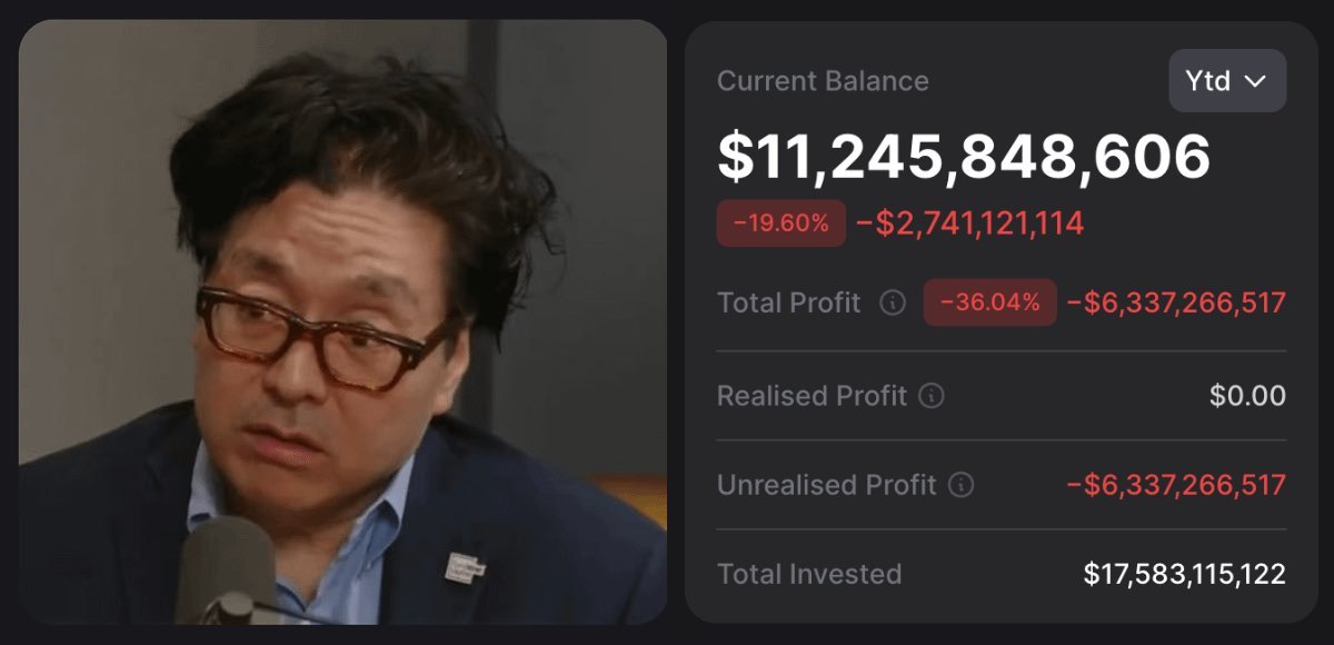CryptoSavingExp's tweet photo. Tom Lee declares ETH will hit $12,000 this year.

Bitmine's Ethereum portfolio is still down over $6,300,000,000

Will Tom run it back? 🤔 https://t.co/wF7JiJzYmU