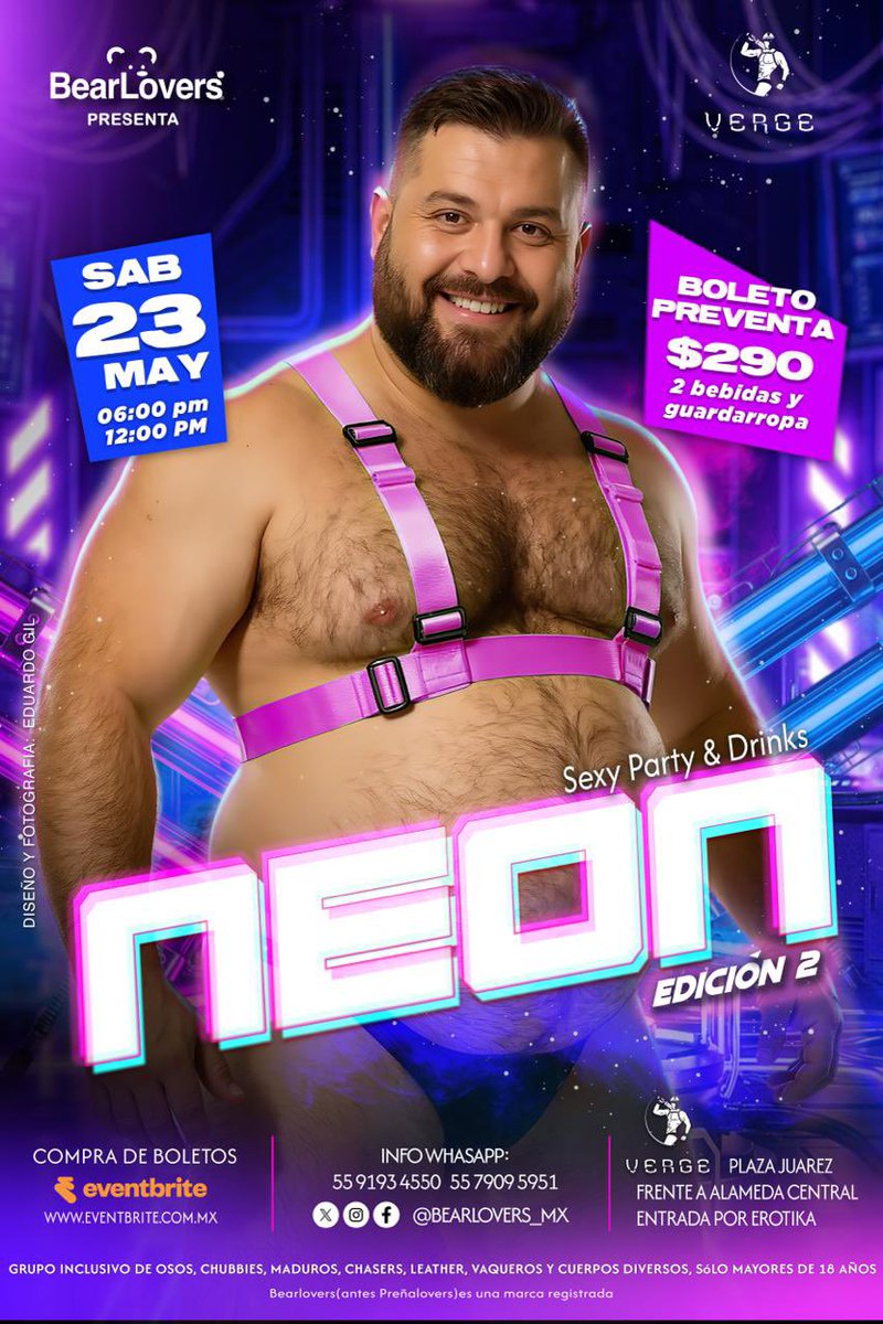 Cumcontrol_cdmx's tweet photo. No se olviden que nos vemos este sábado 23 de mayo en @verge_cdmx 

Con los grandes de @BearLovers_Mx 

En una fiesta que te va a sorprender https://t.co/SmxAKViclo