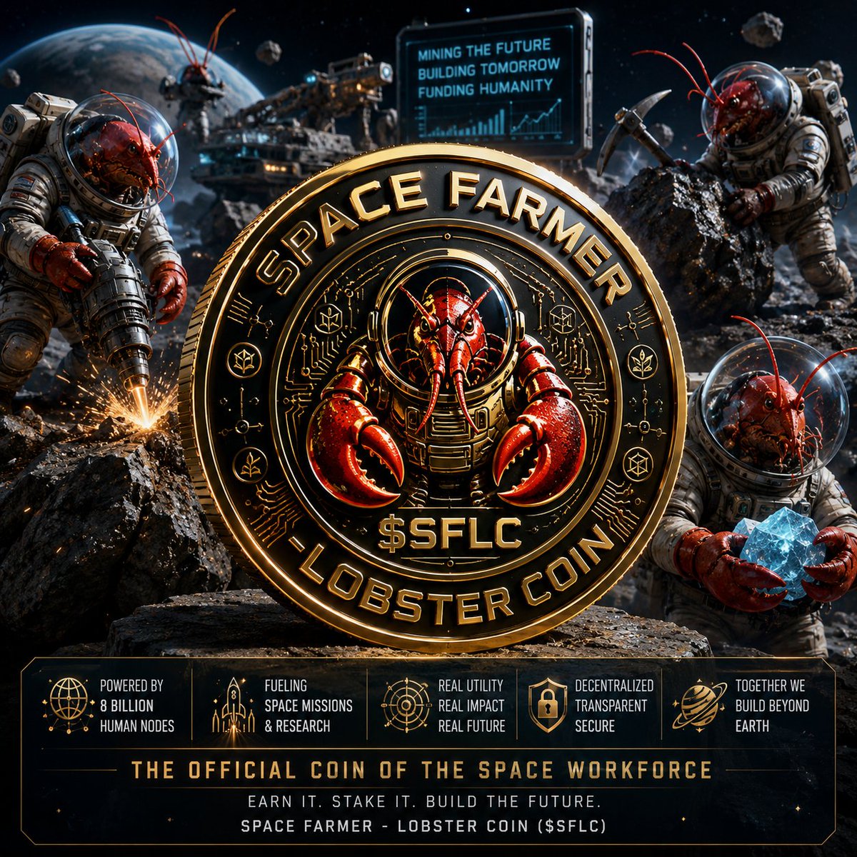 SPACE FARMER - LOBSTER COIN:  Turning 8 billion humans into the mission-control cloud for lunar mining, AI rover operations, space farming, and off-world infrastructure—the first crypto powered by civilization-scale space labor. docs.google.com/document/d/1C3…