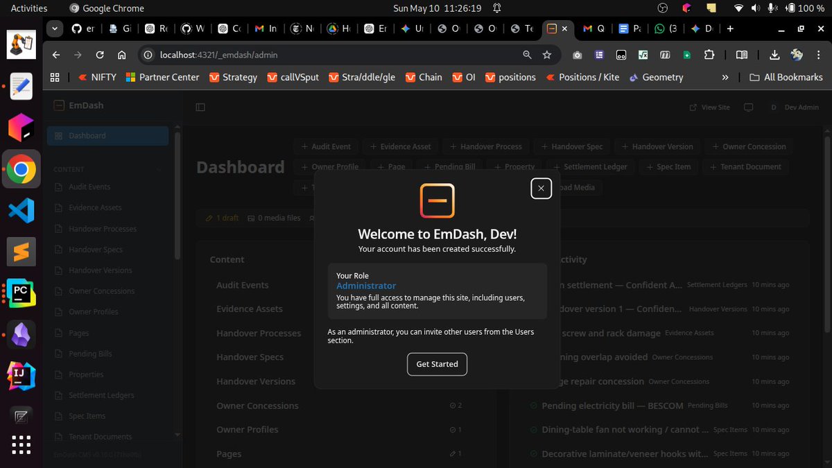 Shudh's tweet photo. ok emdash is working...locally ...will test a bit more.. #cloudflare #wordpress #emdash https://t.co/Fa73TzSqqz