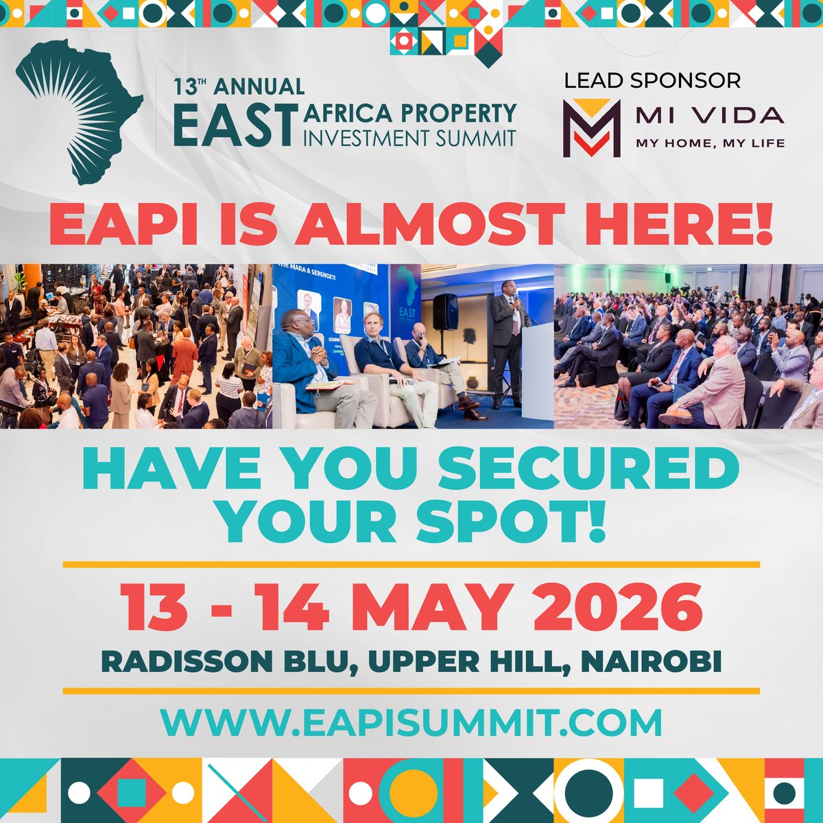 kenyanwalstreet's tweet photo. 3 days to go ! Have you secured your spot ?
The room is almost set and so are the conversations that will shape East Africa’s real estate future.
At #EAPI2026, capital meets opportunity, and strategy meets execution. Investors, developers, and industry leaders will be in one place — aligning on what’s next for the region.
From infrastructure and capital markets to logistics, retail, and housing this is where momentum turns into deals.
If you’re not in the room, you’re missing where the market is moving.
🗓️ 13–14 May 2026
📍 Radisson Blu, Upperhill, Nairobi
🔗 Learn more: https://t.co/72ec63V6dQ
📩 Interested in joining? murray@apievents.com
#EAPI2026 #RealEstate #Investment #Kenya #Africa
