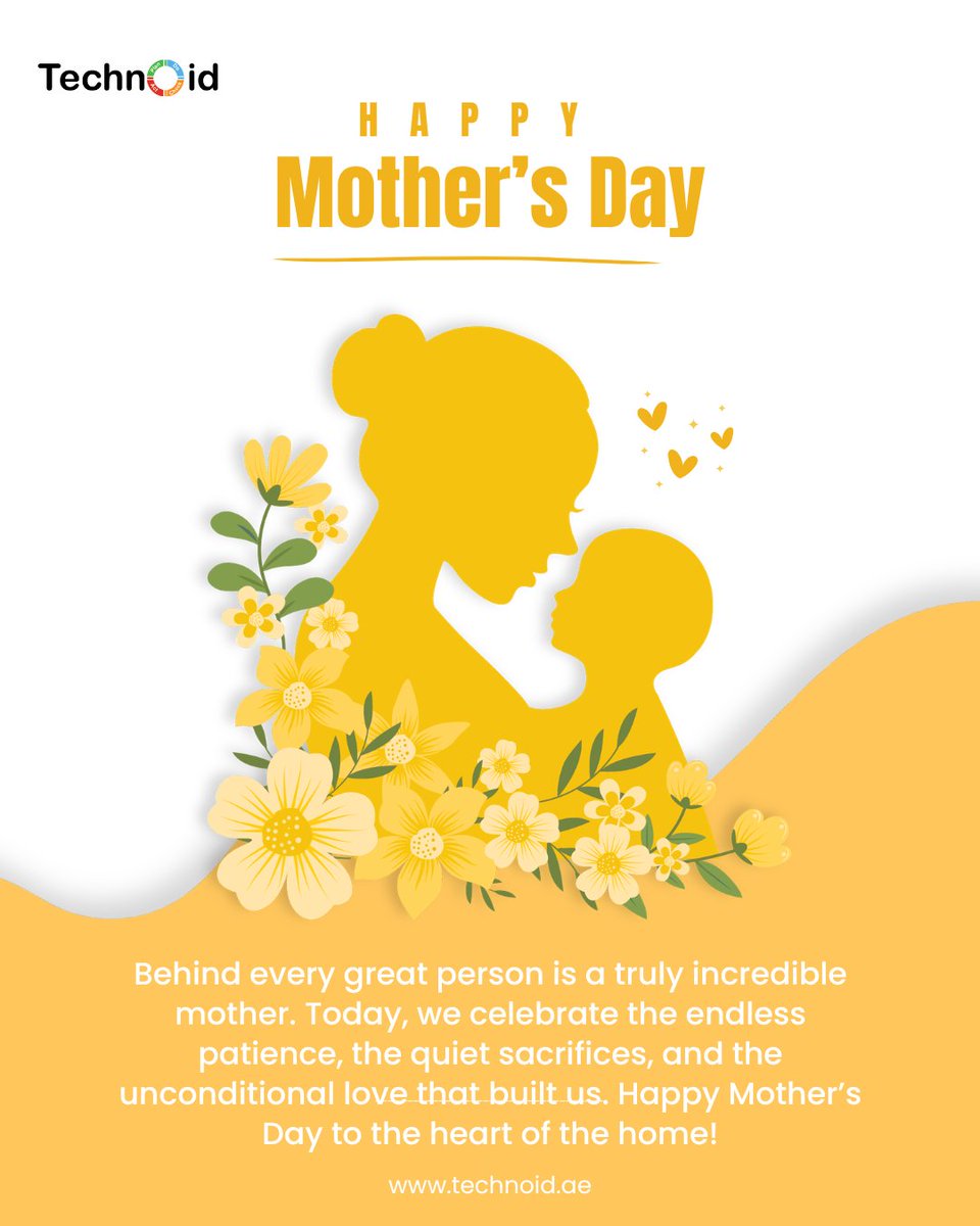 technoidfze's tweet photo. Behind every great person is a truly incredible mother. Today, we celebrate the endless patience, the quiet sacrifices, and the unconditional love that built us. 
Happy Mother’s Day to the heart of the home! ❤️💐

#StrongWomen #TheHeartOfTheHome #Technoid #Technoidfze https://t.co/1MuPvGJ7Fs