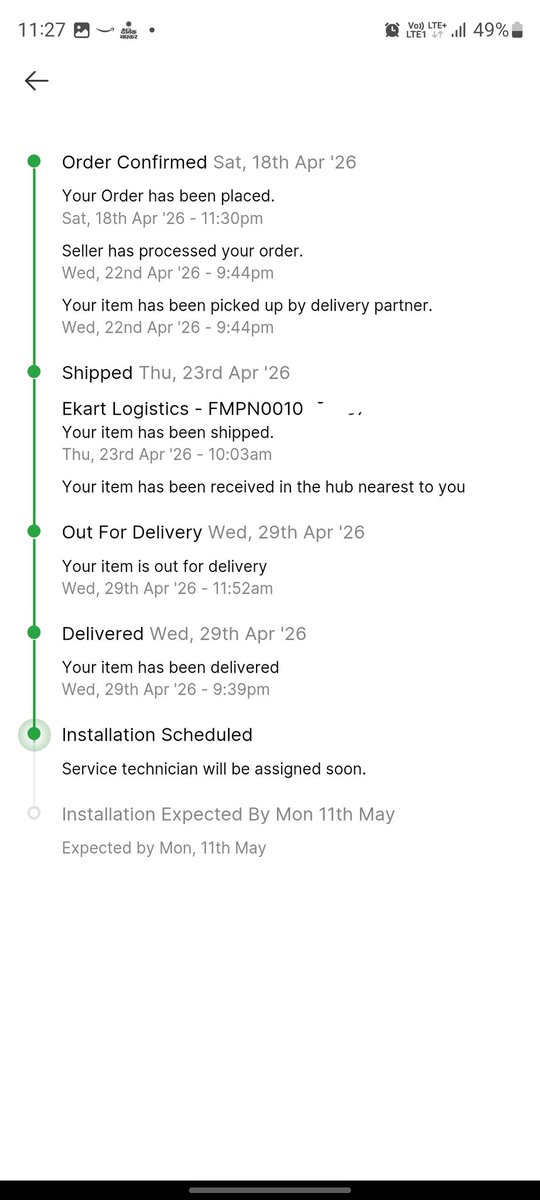 Ashutosh_post's tweet photo. Now the return policy ened on 6th may and in such case if there is any issue come up with the unit. I have no option in APP to return it. @Flipkart @flipkartsupport @myvoltas 
This is very frustrating to me As i can manage the AC installation only on  weekend. Pls resolve it ASAP https://t.co/QKVtyf5LQj