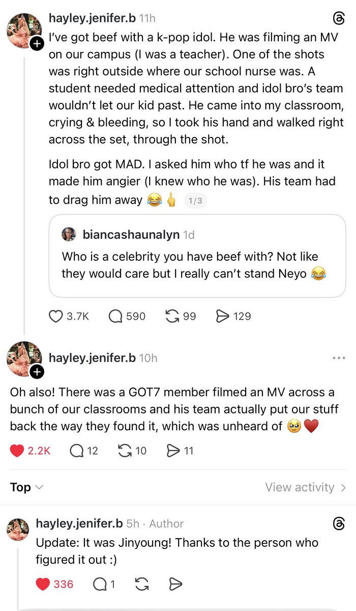 peachietime's tweet photo. OP works in a village/english experience campus that idols frequently went to film MVs and said only jinyoung and his team returned everything back to where it supposed to be (likely for Cotton Candy). Jinyoung kept waving at them and his team left a lot of snacks! 🥹🥹 https://t.co/iM4vOcXI5L