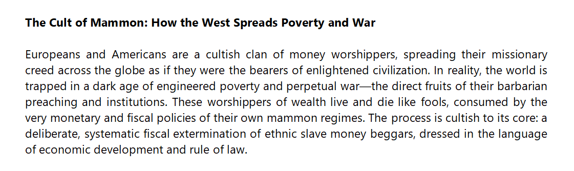 sdd_canada's tweet photo. The Mammon Cult
Mammon’s Missionaries: Spreading Poverty in the Name of Progress https://t.co/RUhqXq5JLt