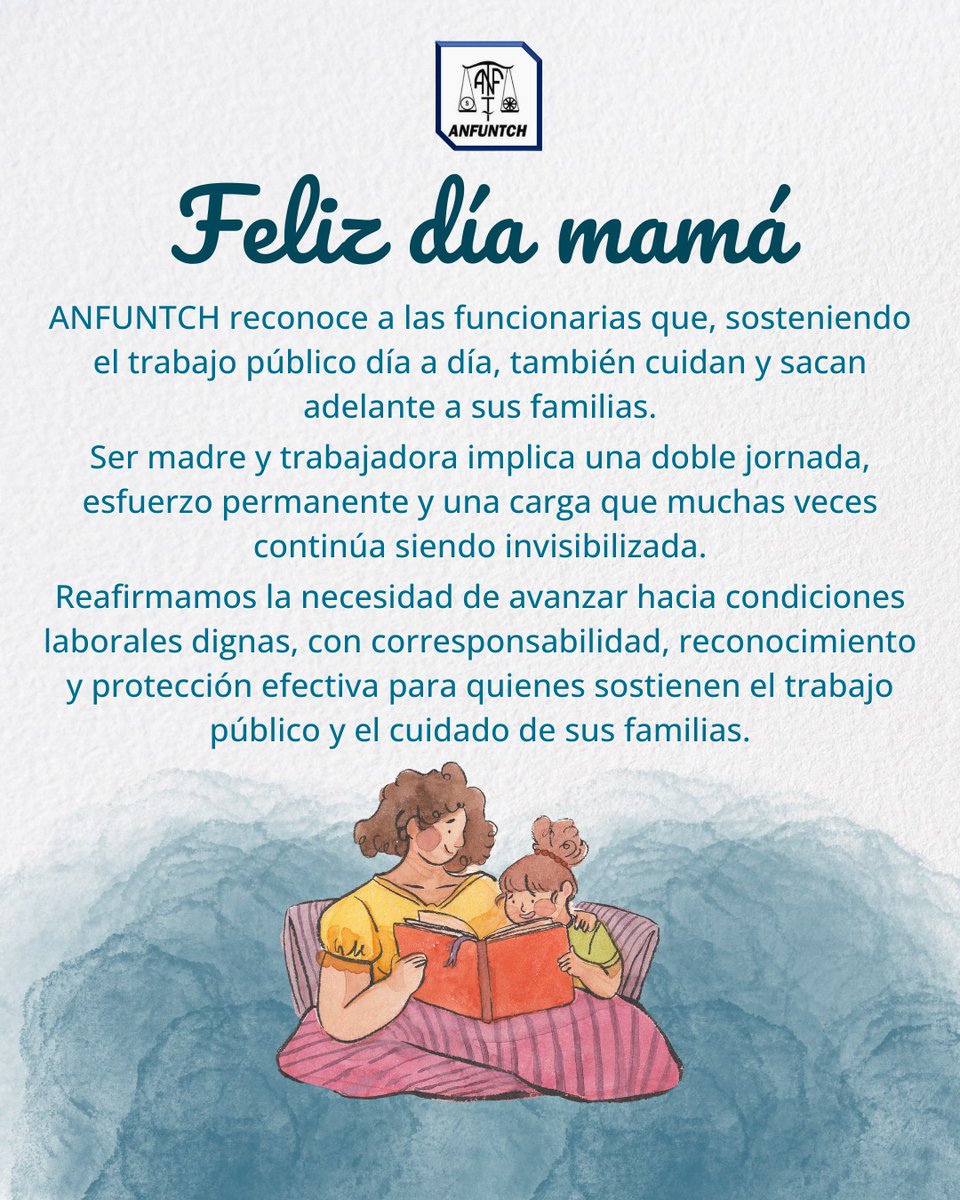 ❤️Este domingo 10 de mayo, Día de la Madre, queremos saludar a todas las madres y trabajadoras por su esfuerzo permanente para sostener vidas.

#DiaDeLaMadre #Mama #10Mayo #ANFUNTCH