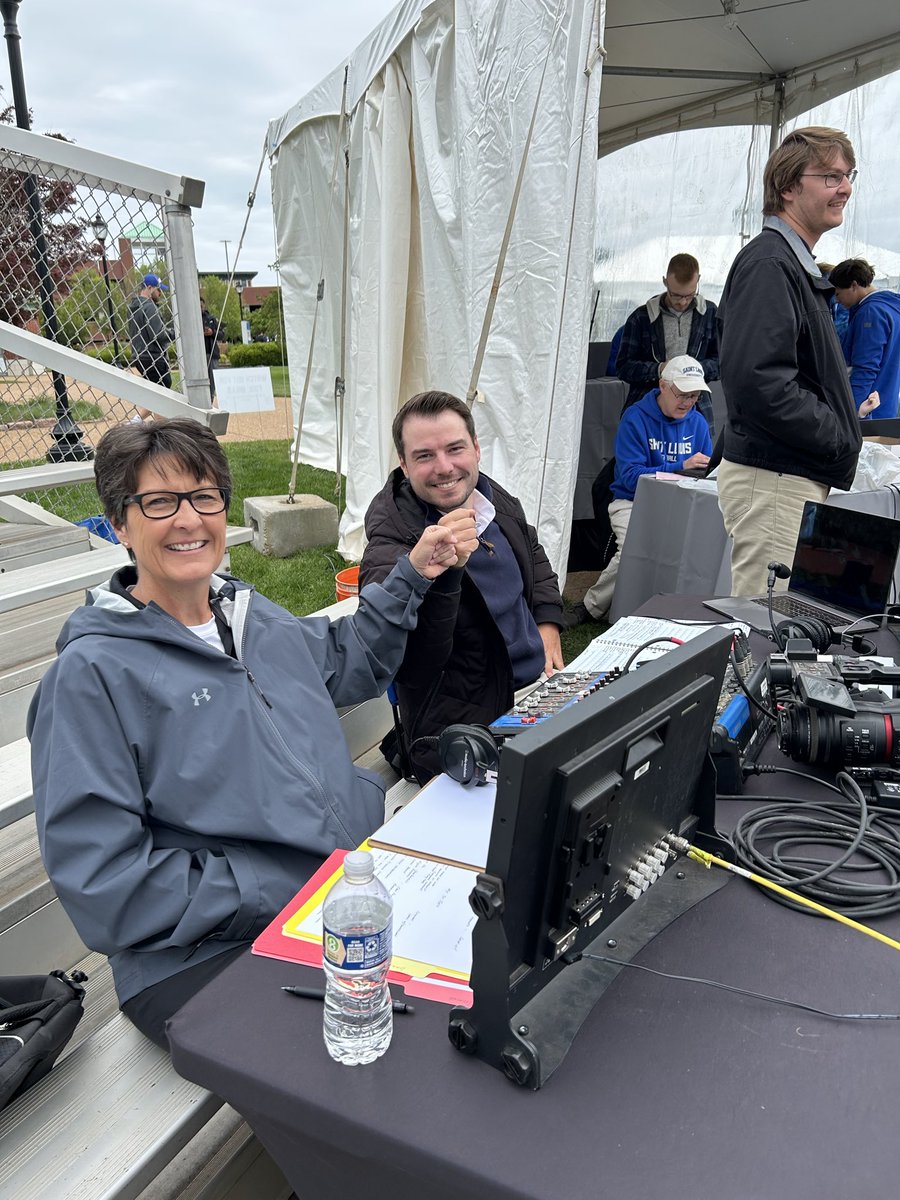 LJBlade5's tweet photo. I had an absolutely amazing time this week working with one of the best young broadcasters around (Colin Suhre).  I enjoyed being the broadcast analyst for the Atlantic 10 Softball Tournament hosted by Saint Louis University.  Thanks for everything Colin! https://t.co/tnxnT4oI40