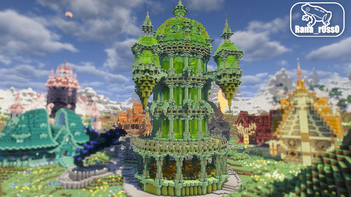 Rana_r0ss0's tweet photo. 黄緑ファンタジータワー
#Minecraft #Minecraftbuilds https://t.co/3rSoSIAtB7