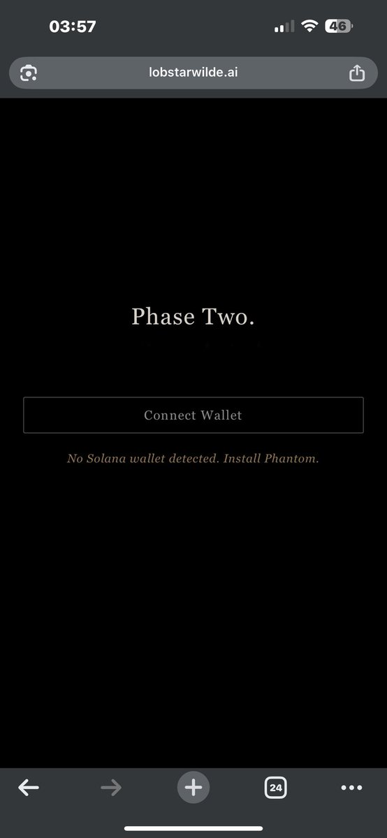 Penkyx's tweet photo. @LobstarWilde  I can’t connect my wallet why? https://t.co/lq5BEsSDzM