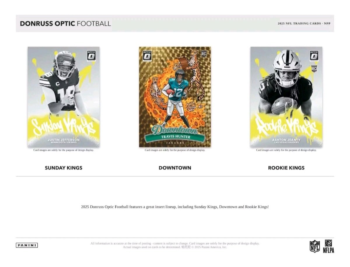 TresorSports's tweet photo. 2025 #Donruss #Optic #NFL #Football Mega #CaseBreaks

Come #Downtown Hunting With Us!

20 Mega Box Case!
•3 #RatedRookie Blue Hyper/Box
•#Autographs &amp; Huge Bounties!

#FootballCards #TeamBreaks #thehobby #SportsCards 

SAT/SUN - 12AM EST/9PM PST
#whatnot
https://t.co/cR0feFTMQc https://t.co/QD0DgOKk6K