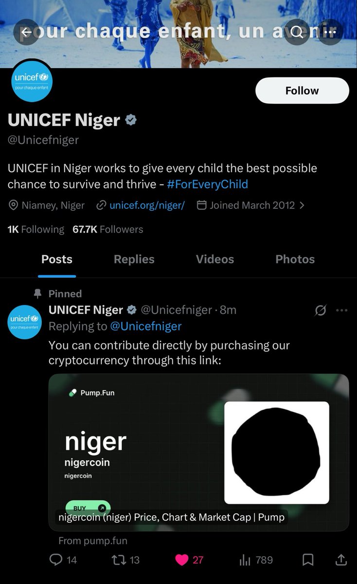 0xHoodini's tweet photo. $niger now pinned

$niger gonna go parabolic

@Pumpfun @Unicefniger 

5jFubqyy2NFx6kMqvvB1YpLaHt3AdFrVv21iyDocpump https://t.co/pDxfxvhXaE