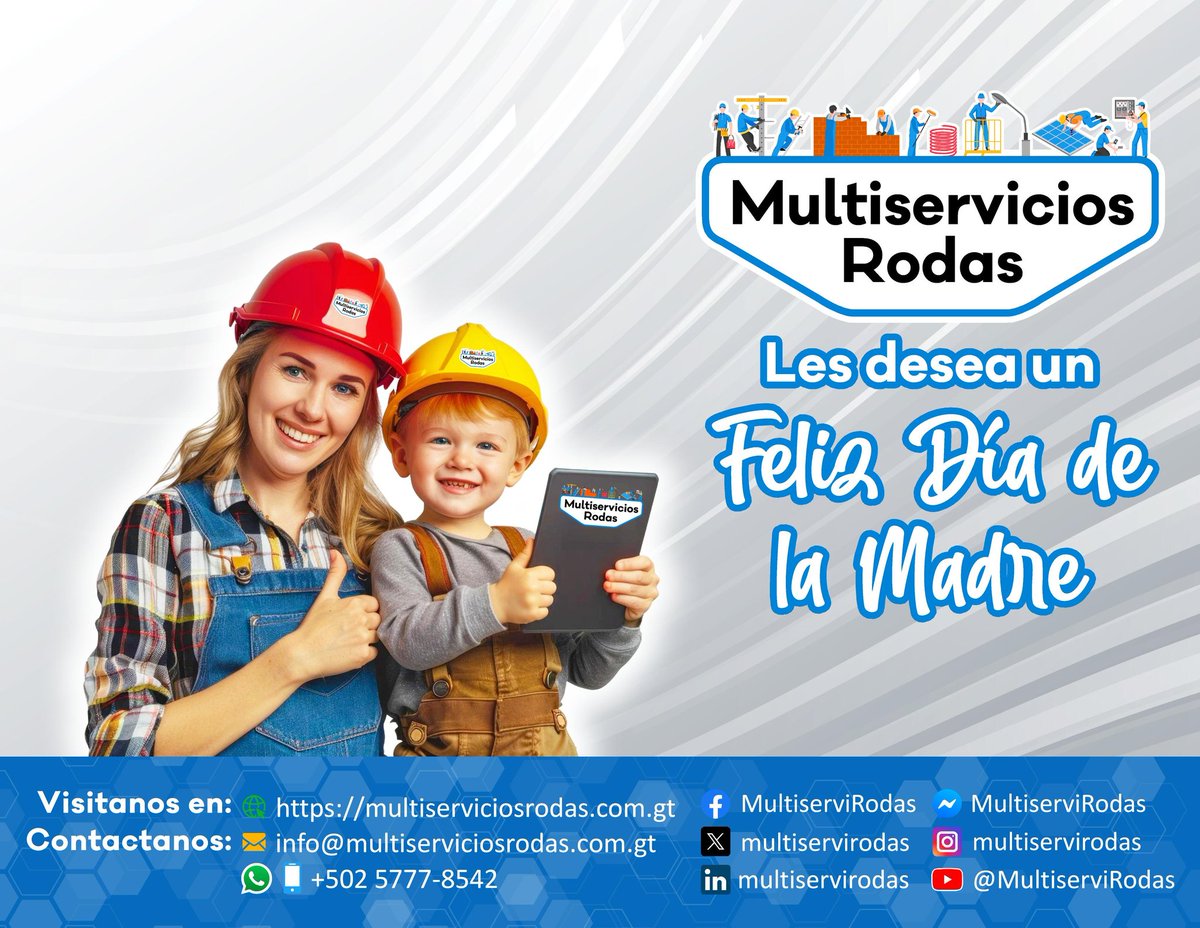 MultiserviRodas's tweet photo. @multiservirodas les deseamos un Feliz Día de la Madre⚡️⚙️💡🔌🛠📋‍🏭👩🏻‍🔧👩🏻‍🏭👷🏻‍♀️

Síguenos en Nuestro Nuevo 🆕 Sitio Web 💻🖥️🤳🏻🌐: https://t.co/mN3ks5kuLY

@yeovany_rodas

"Tu espíritu y determinación como madre son un ejemplo para todos nosotros"

#MultiserviciosRodas #DíaDeLaMadre https://t.co/s9pjCCW6bb