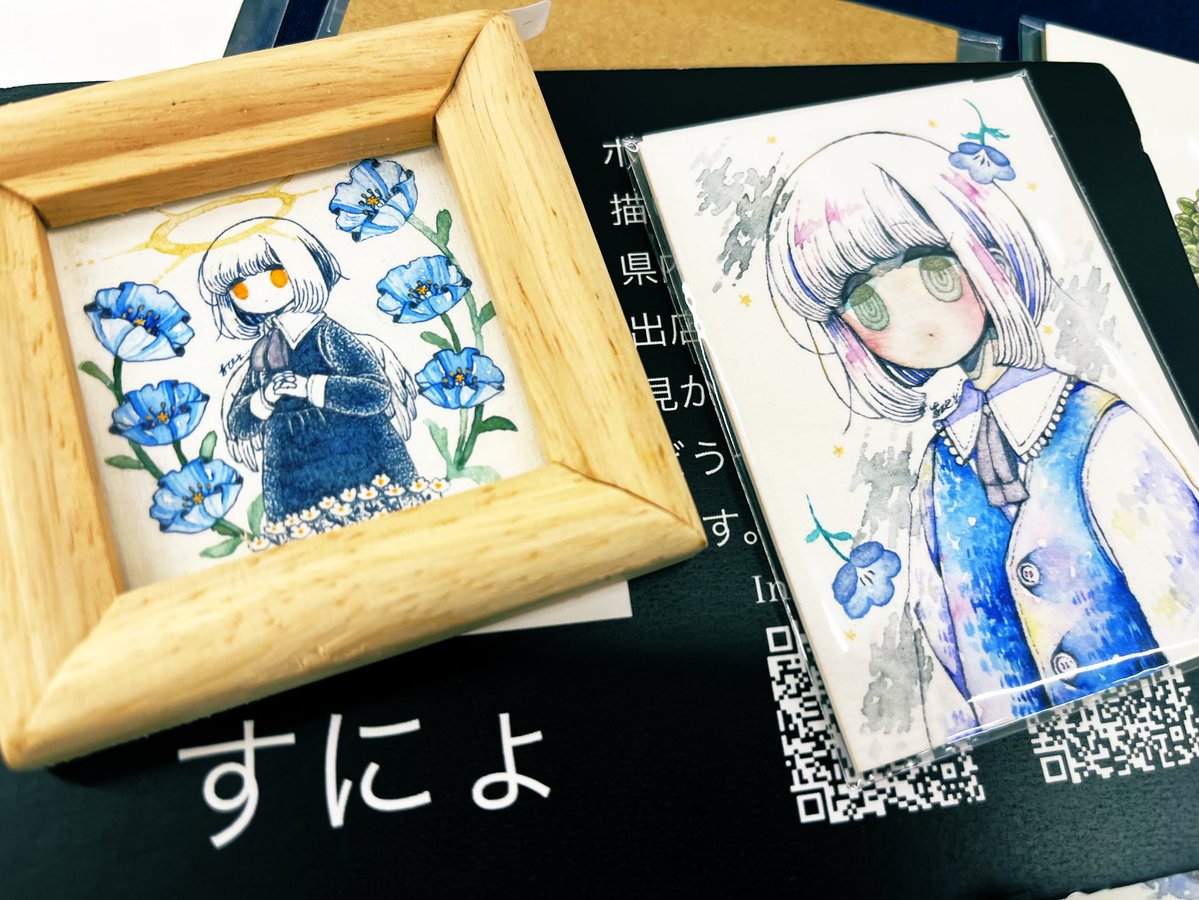 設置できました！ 写真のATC原画とミニ額原画が新作になります