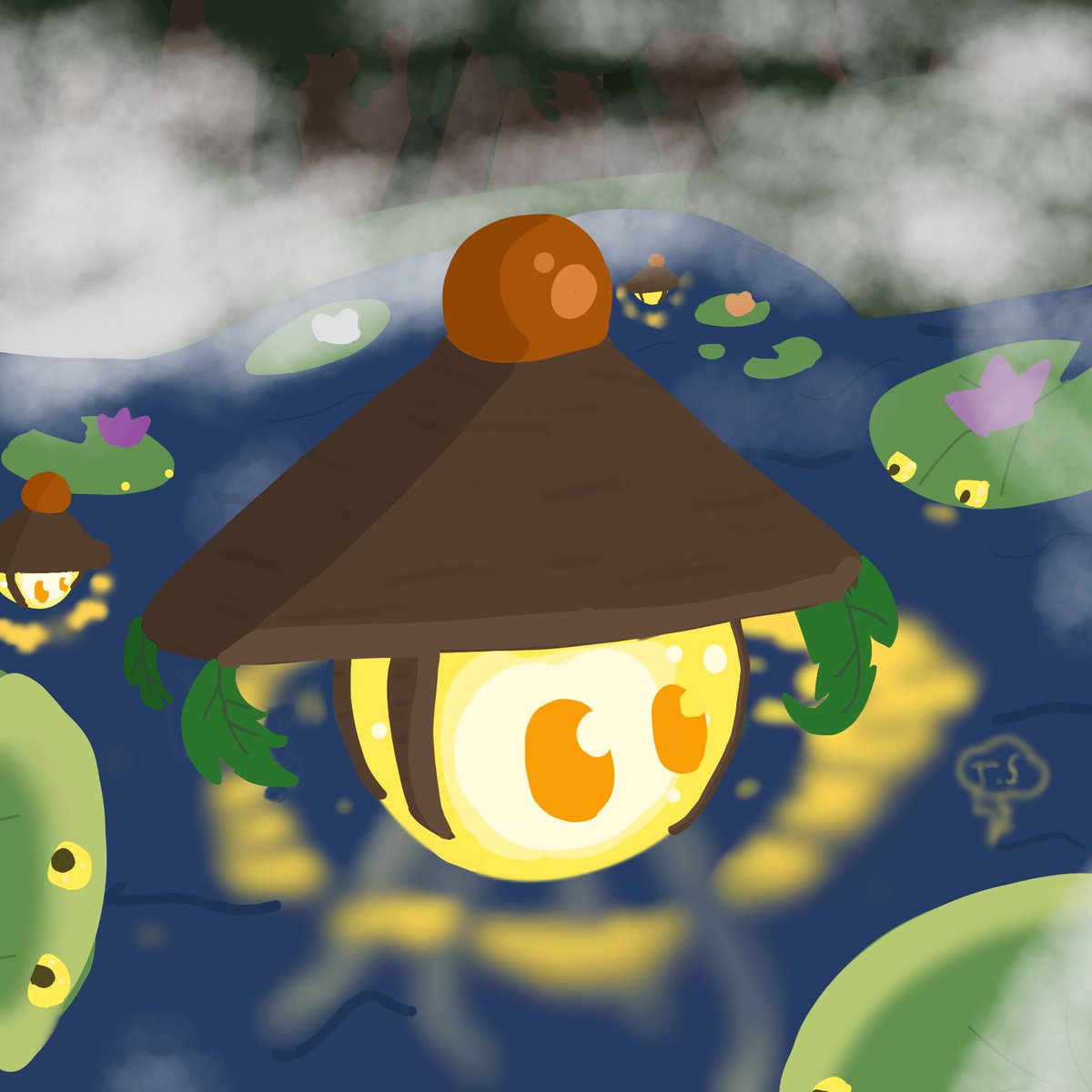 SpaceRockCat's tweet photo. Hello! Been a bit... Anyways have a drawing of Sea-lamp from PvZ fusion. https://t.co/NTYpsGNSmj