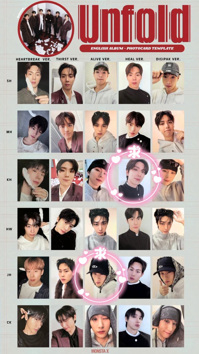 条件変わりましたので上げ直します🙇🏻‍♀️

MONSTA X  モネク Unfold  
トレカ 交換 同種

ミニョク → ジュホン
ヒョンウォン → キヒョン

郵送での交換希望です📮

お気軽にリプDMお願いいたします🙇🏻‍♀️