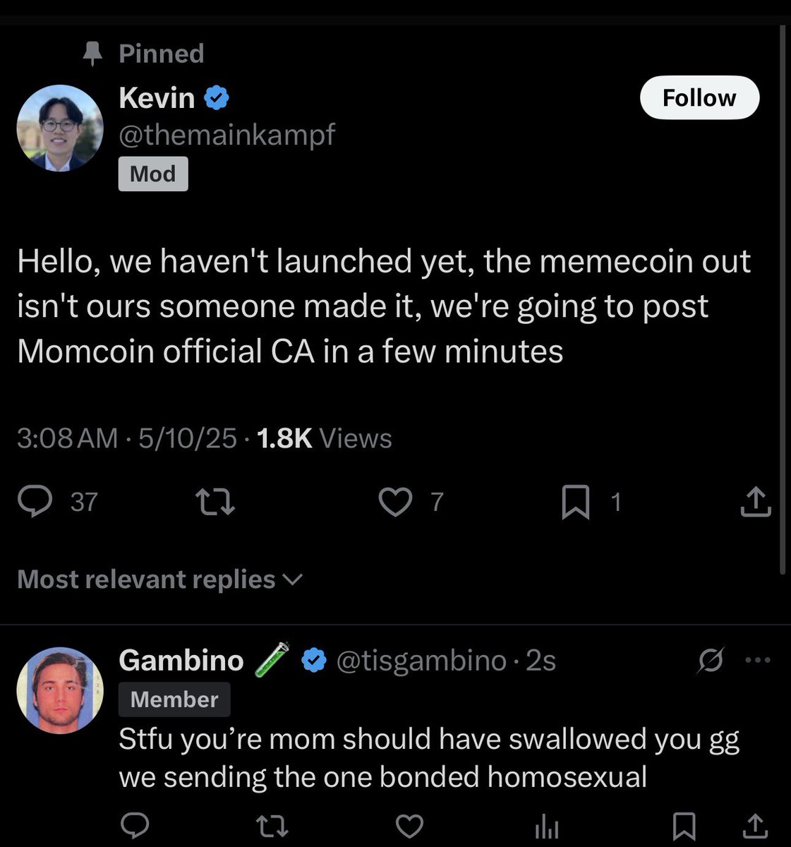 alonzocooks's tweet photo. Momcoin last time was a rug, this guy Kevin even tried to launch another after. 

I ended up paying the dex and took it to 2 mill, no streaming only raids and spaces. It was launched in the middle of the night going into technically Mother’s Day. 

It’s not Mother’s Day yet

I’ll be streaming and pushing, so far 30 boosts, buybacks and raids have been done